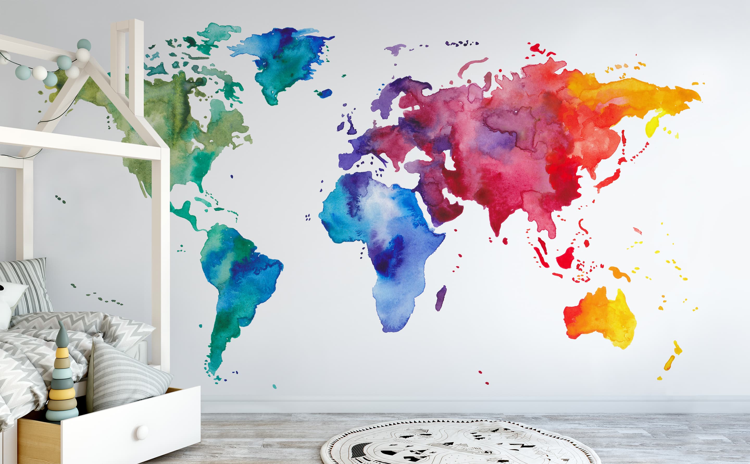 Watercolor World Map Desktop Wallpapers