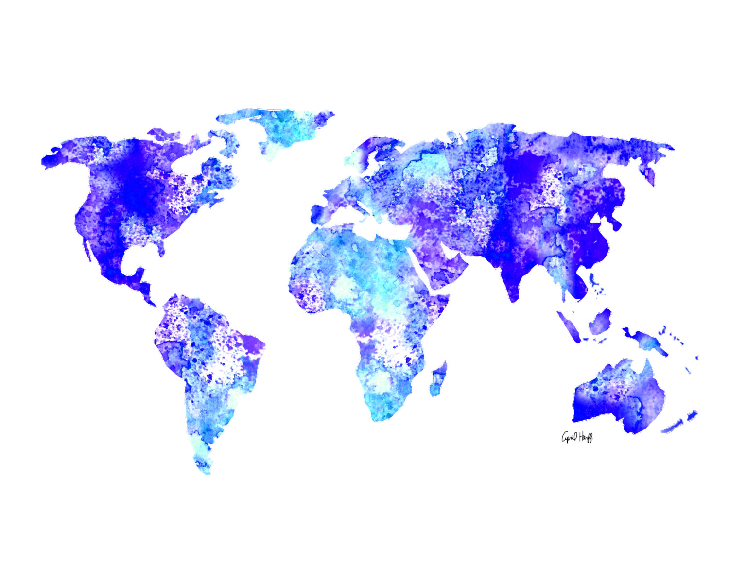 Watercolor World Map Desktop Wallpapers