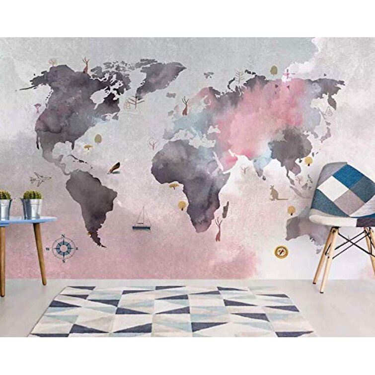 Watercolor World Map Desktop Wallpapers