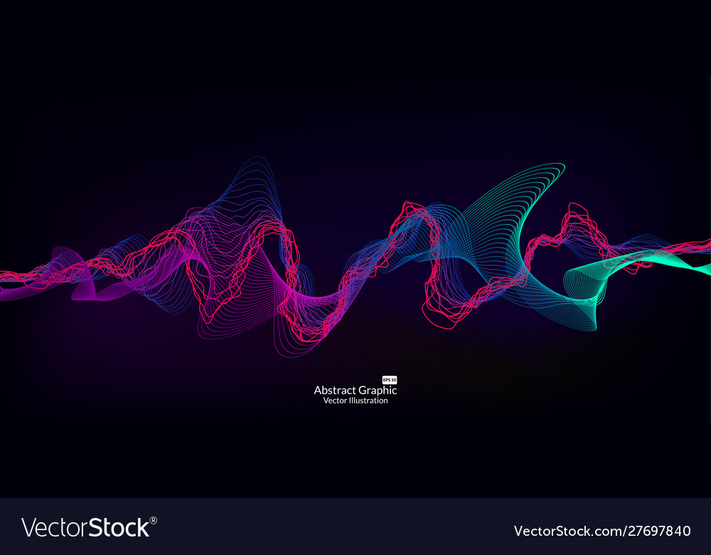Waves Of Color On A Black Background
