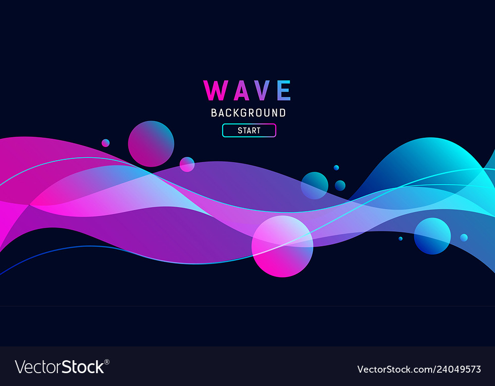 Waves Of Color On A Black Background