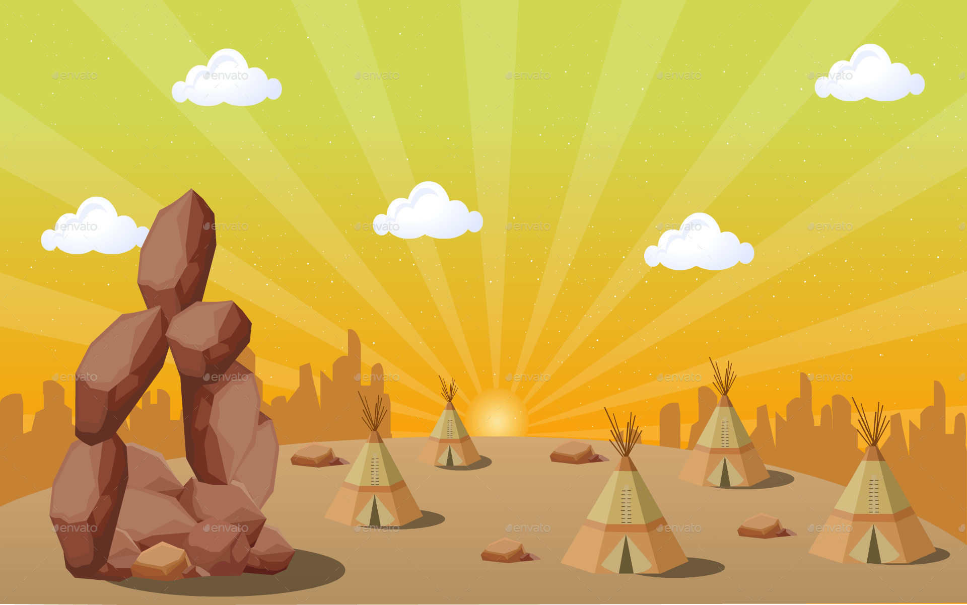 Western Cartoon Background