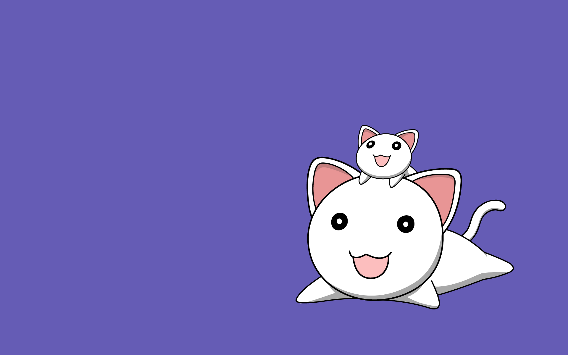 White Anime Cat Wallpapers