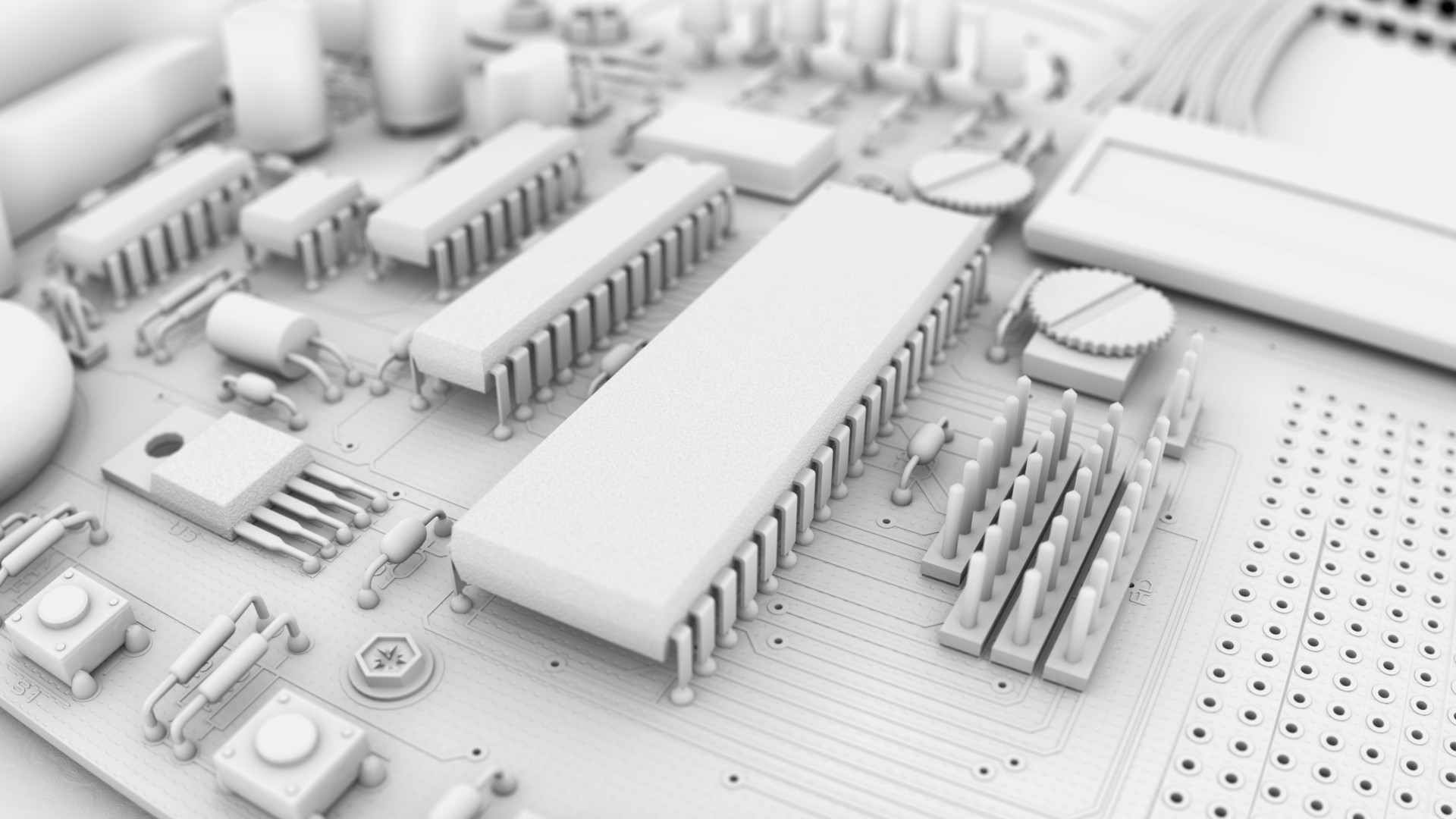 White Circuit Board Wallpapers