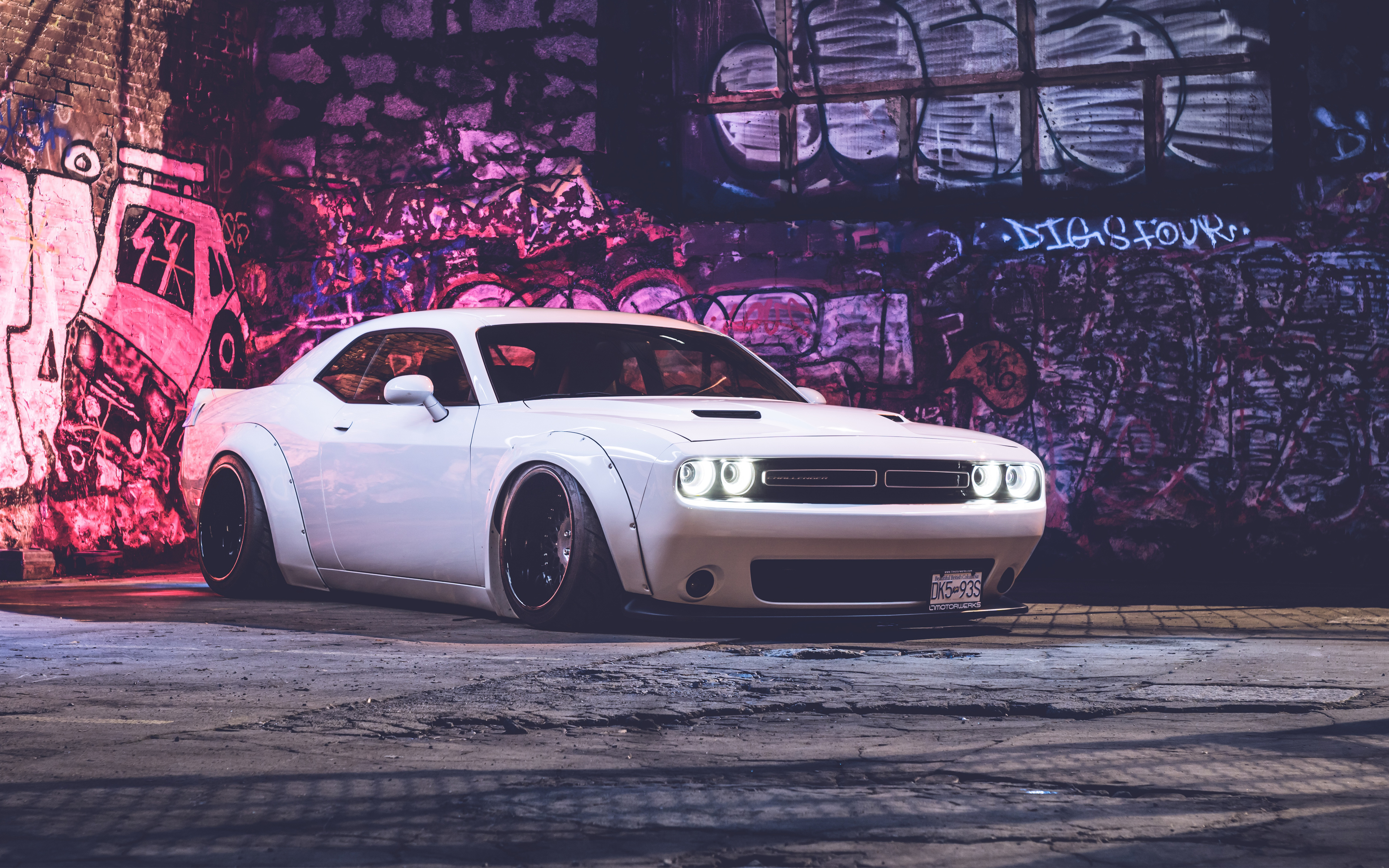 White Dodge Challenger Wallpapers