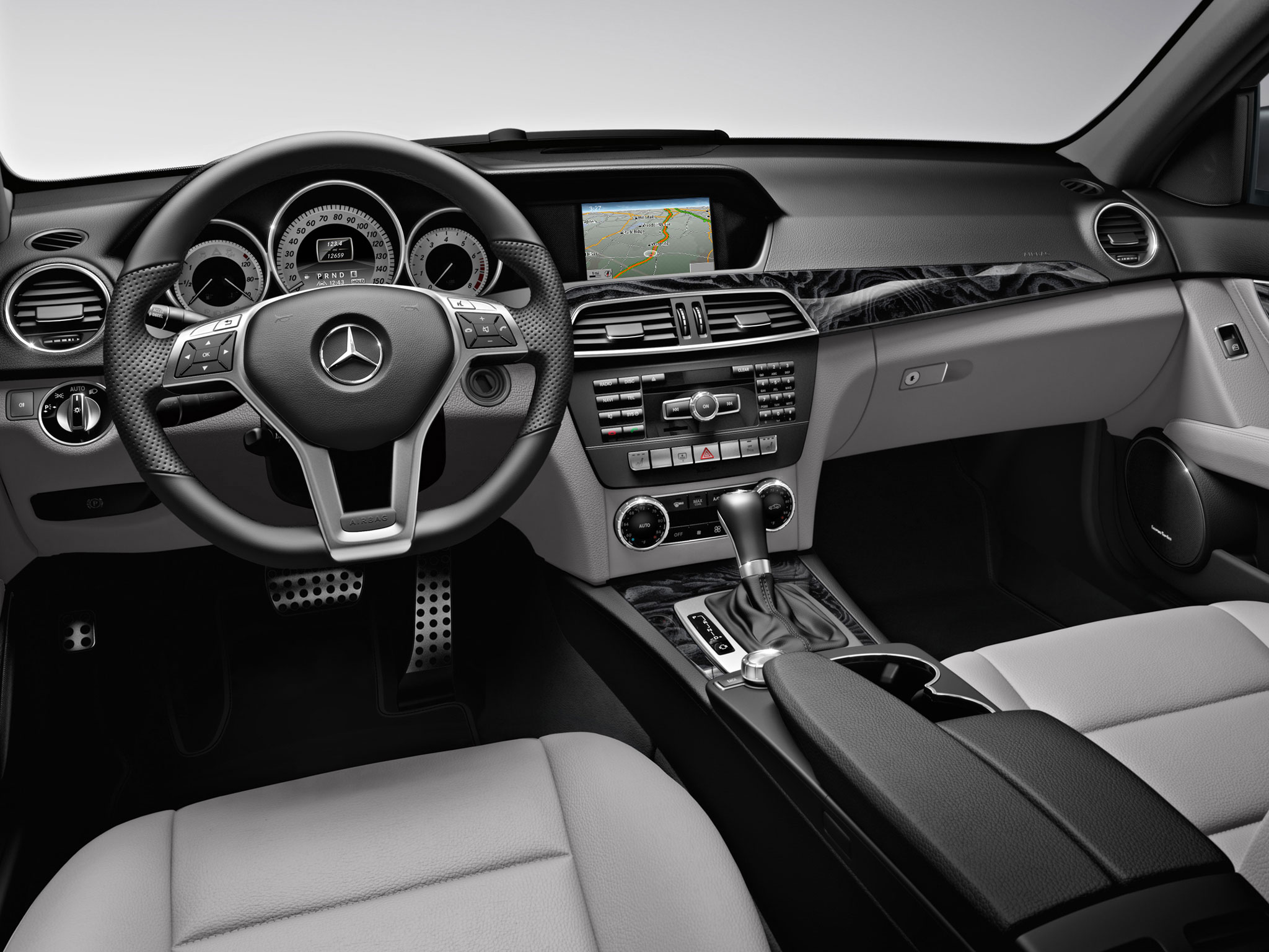 White Mercedes-Benz C 220 Wallpapers