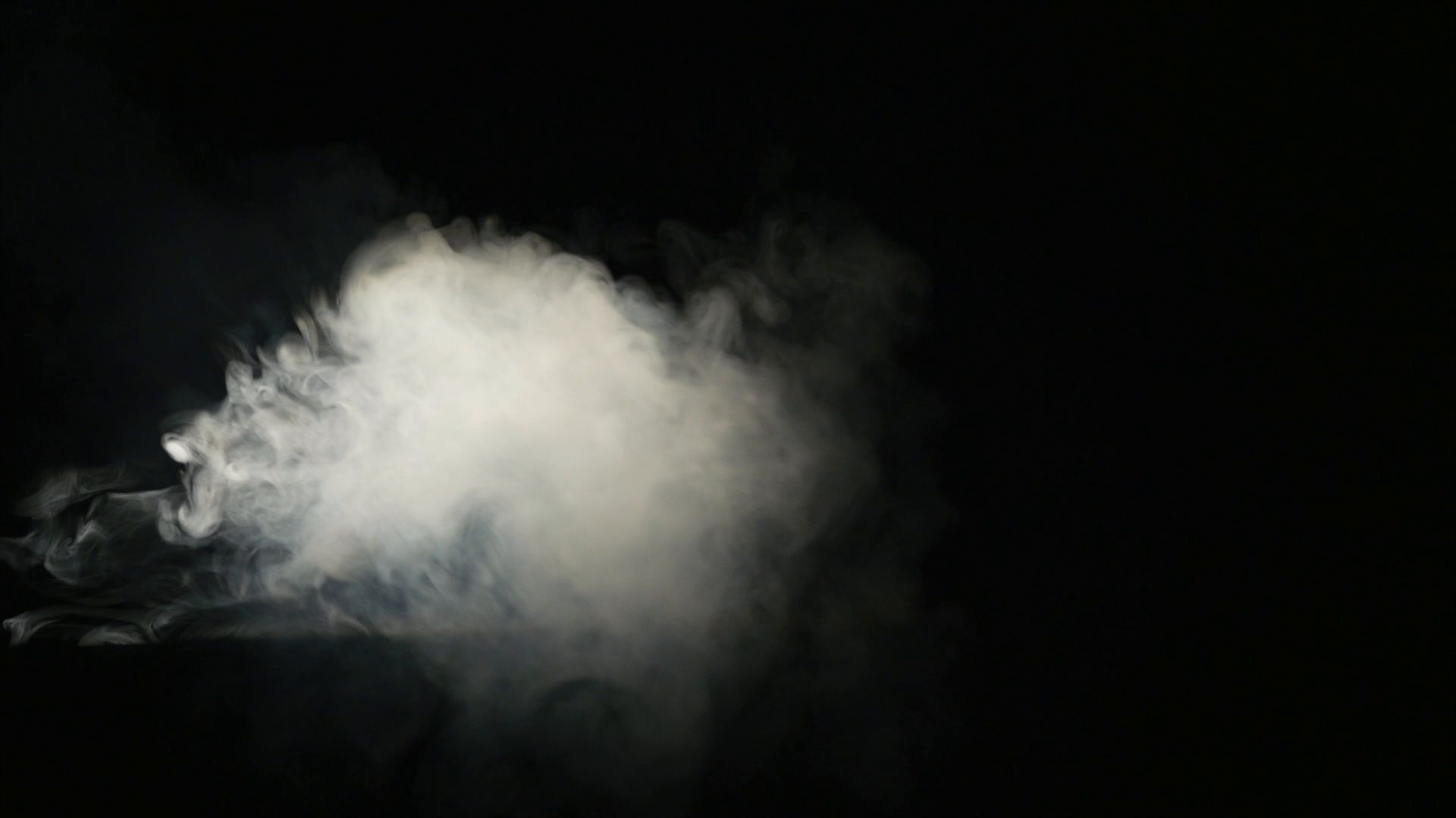 White Smoke Cloud Black Background