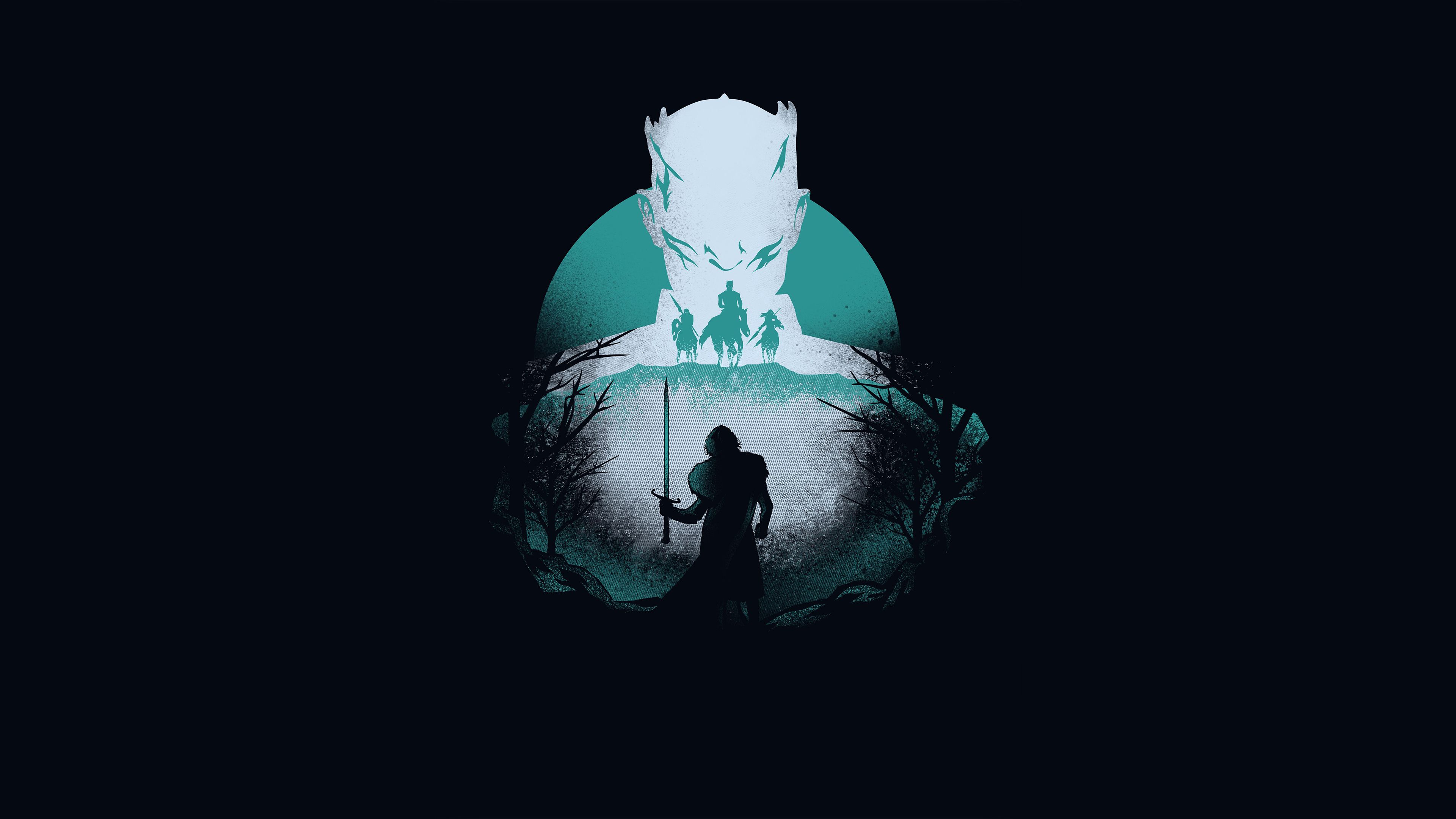 White Walkers Winter Is Here Game Of Thrones Minimalism Wallpapers