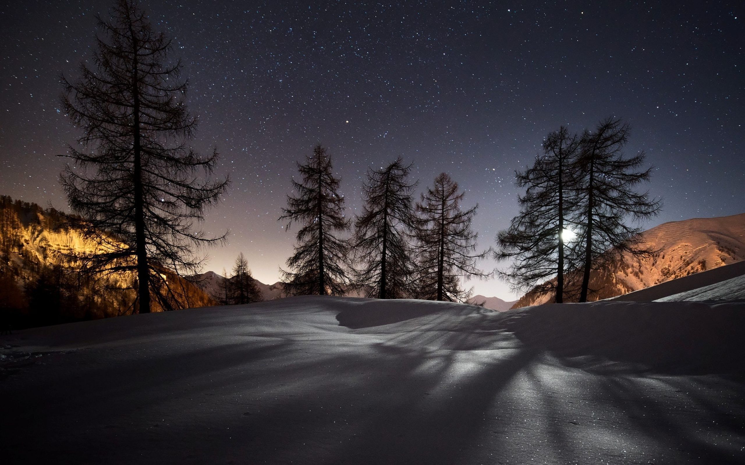 Widescreen Winter Night Wallpapers