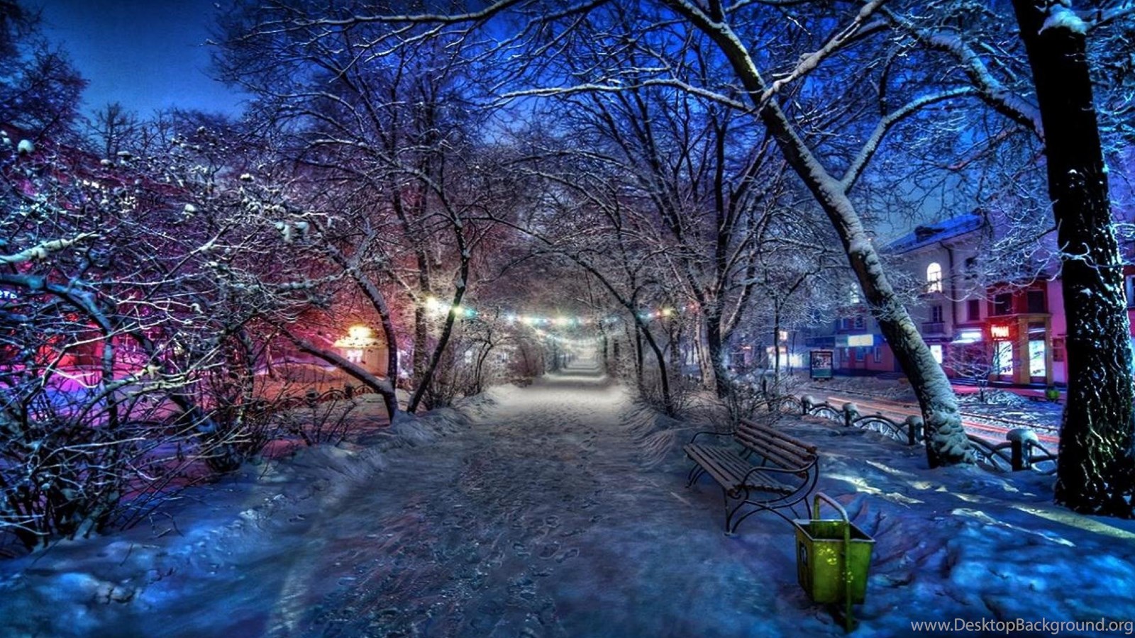 Widescreen Winter Night Wallpapers