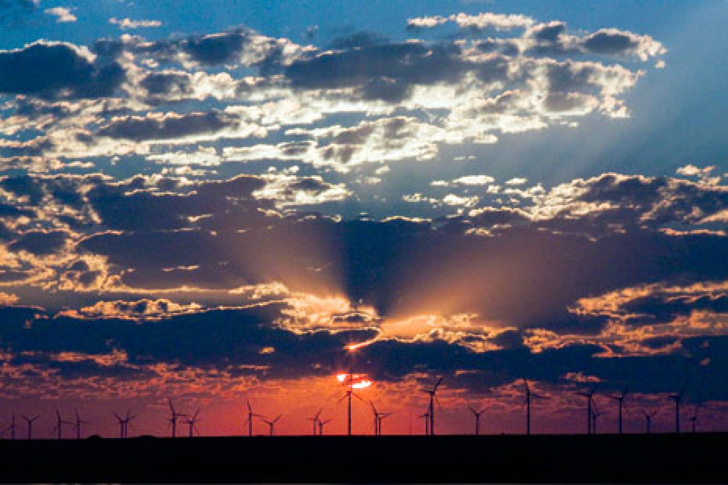 Wind Turbine And Sunrise Wallpapers