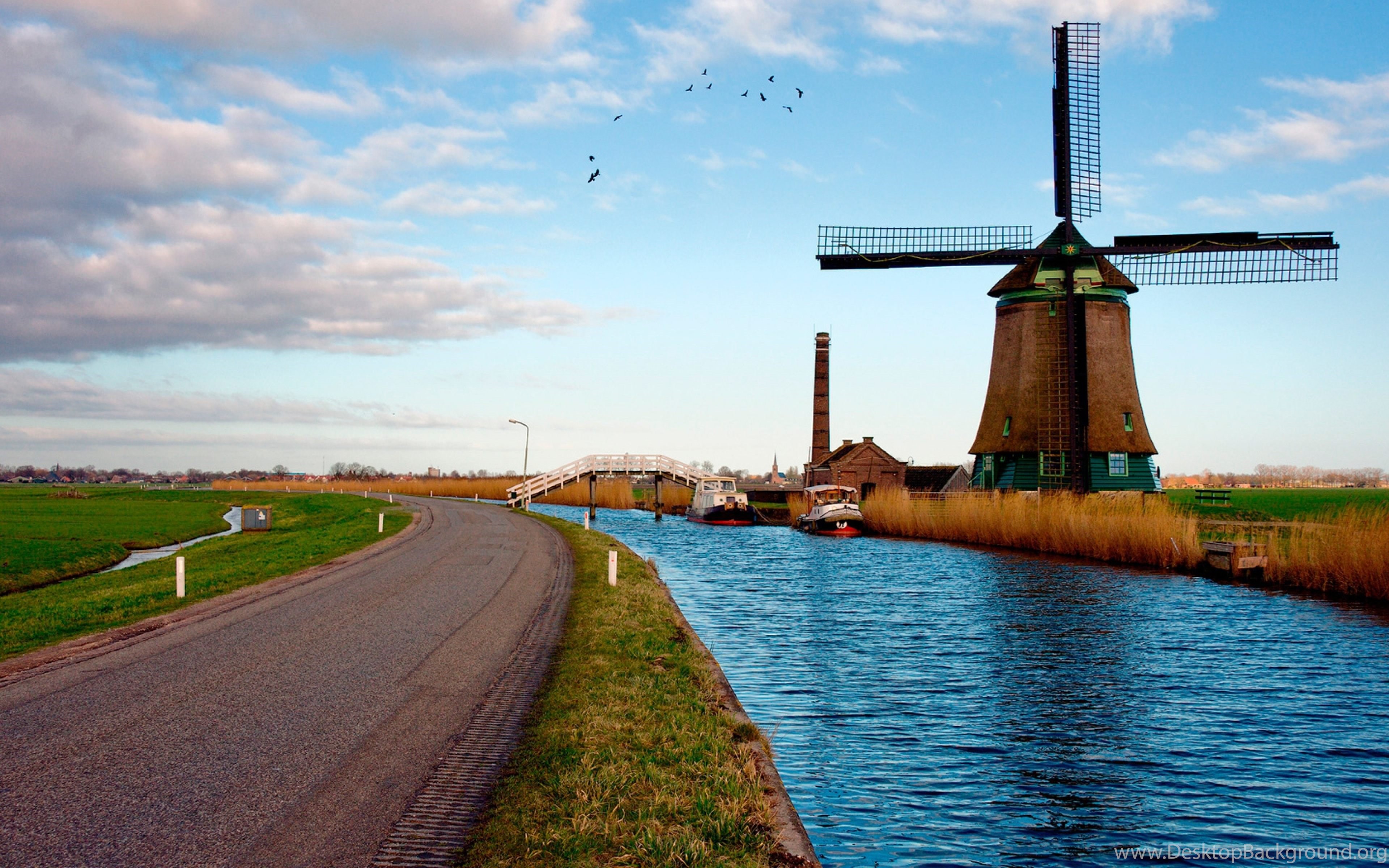 Windmill Fogy Netherlands Wallpapers