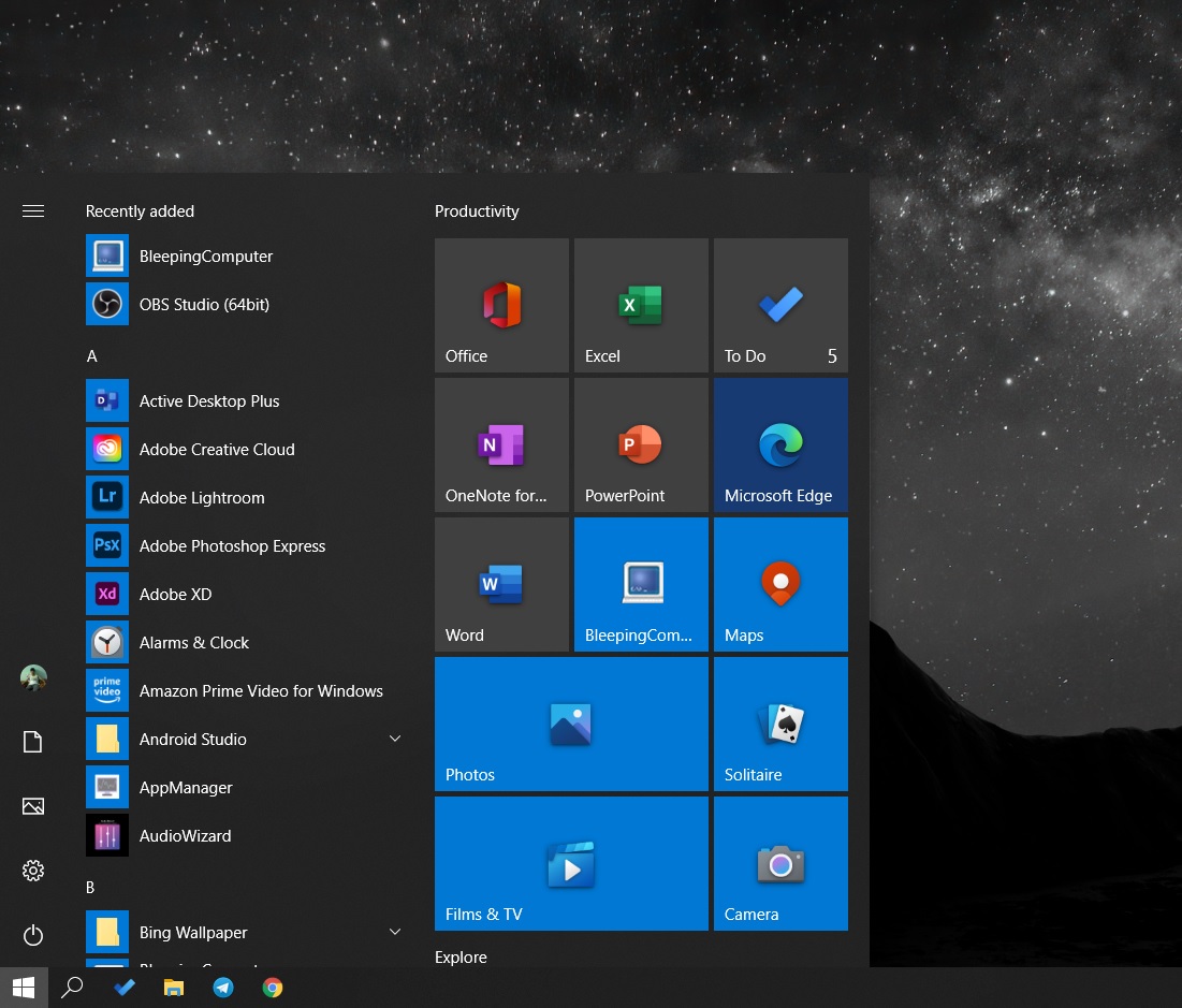 Windows 10 Clean Dark Background