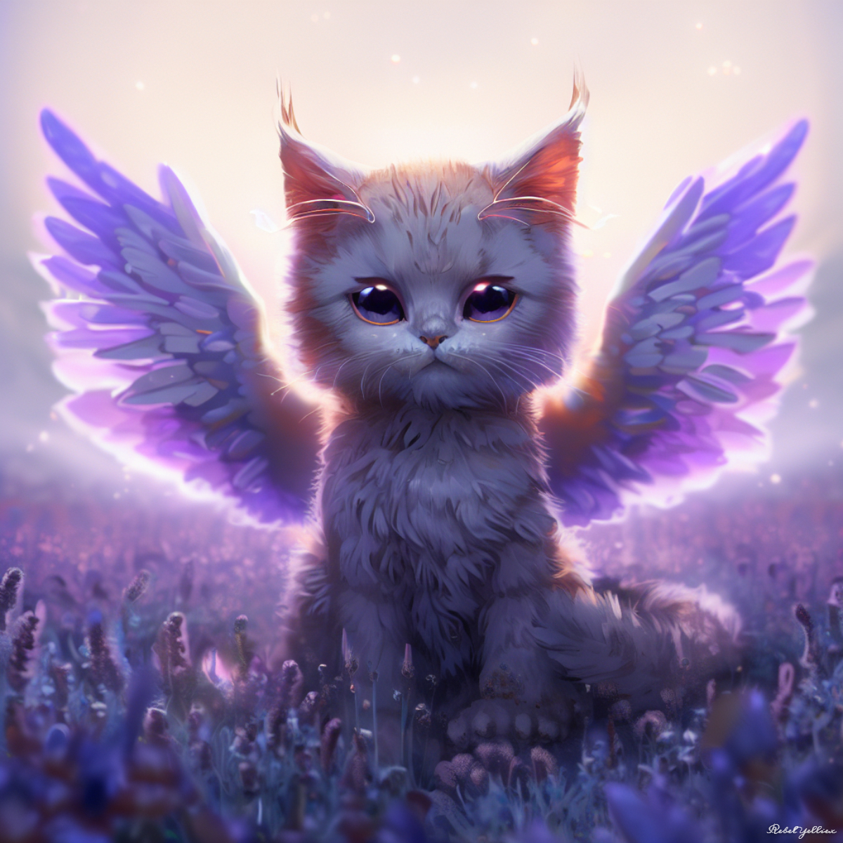 Winged Cats Art Wallpapers