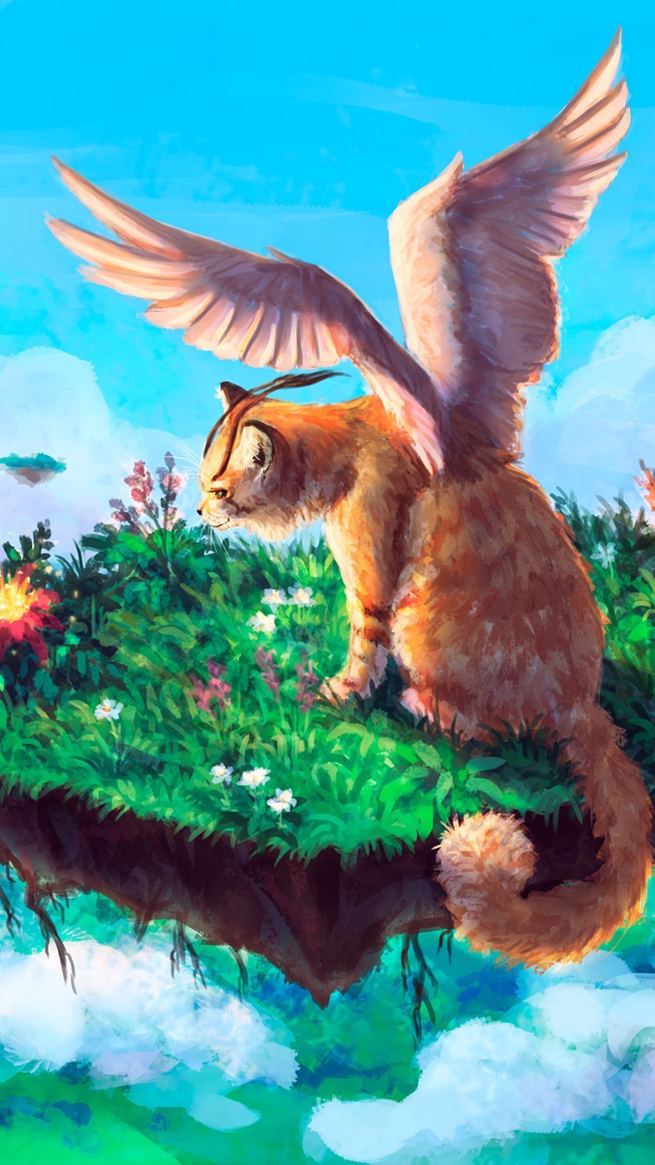 Winged Cats Art Wallpapers