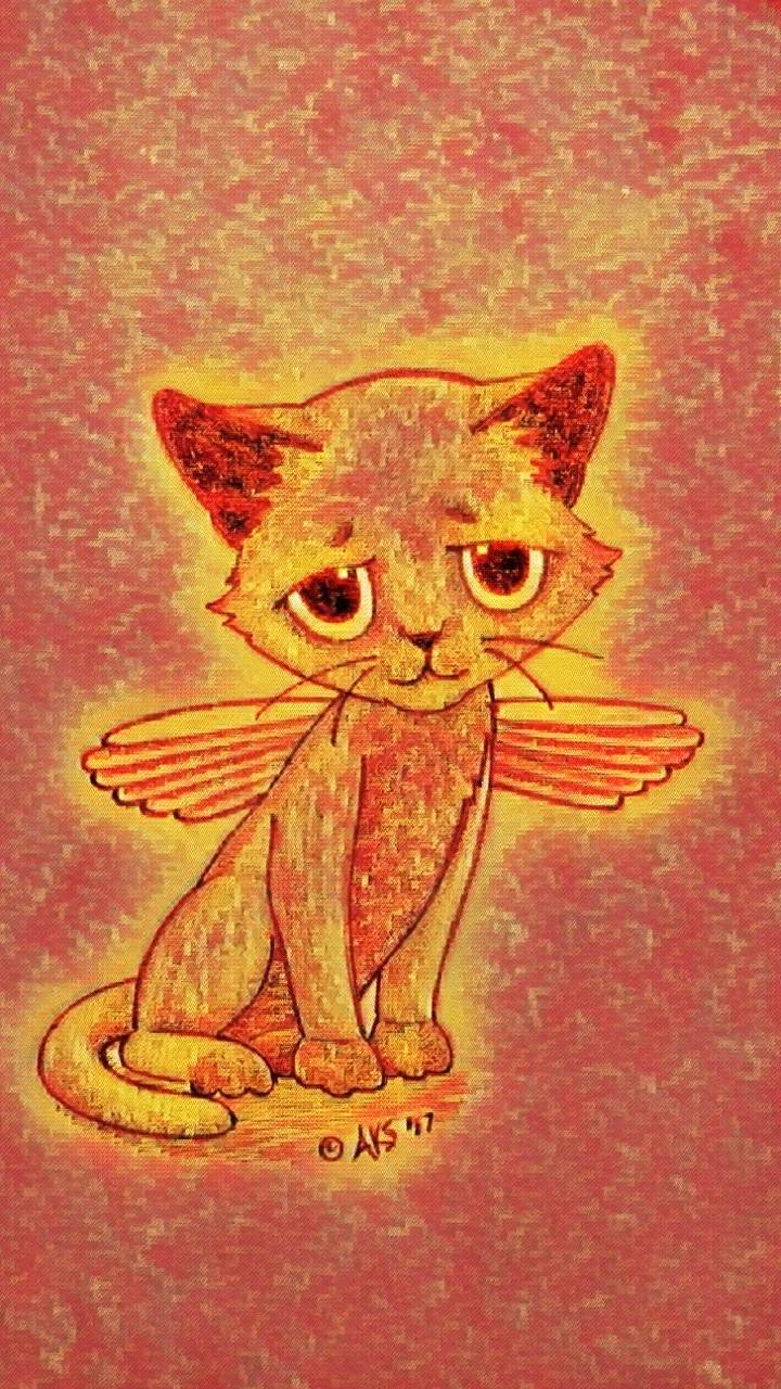 Winged Cats Art Wallpapers