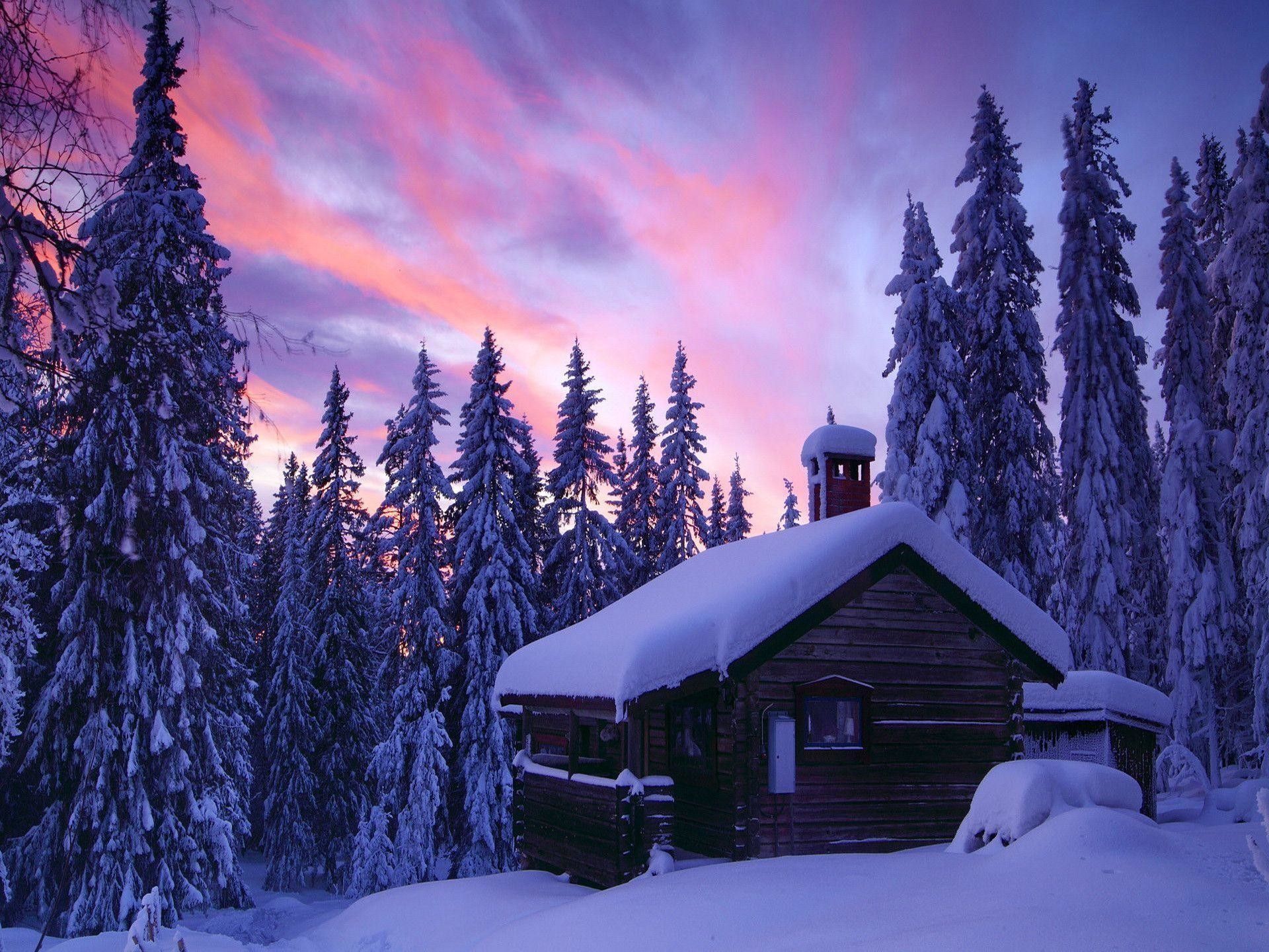 Winter Cabin Wallpapers