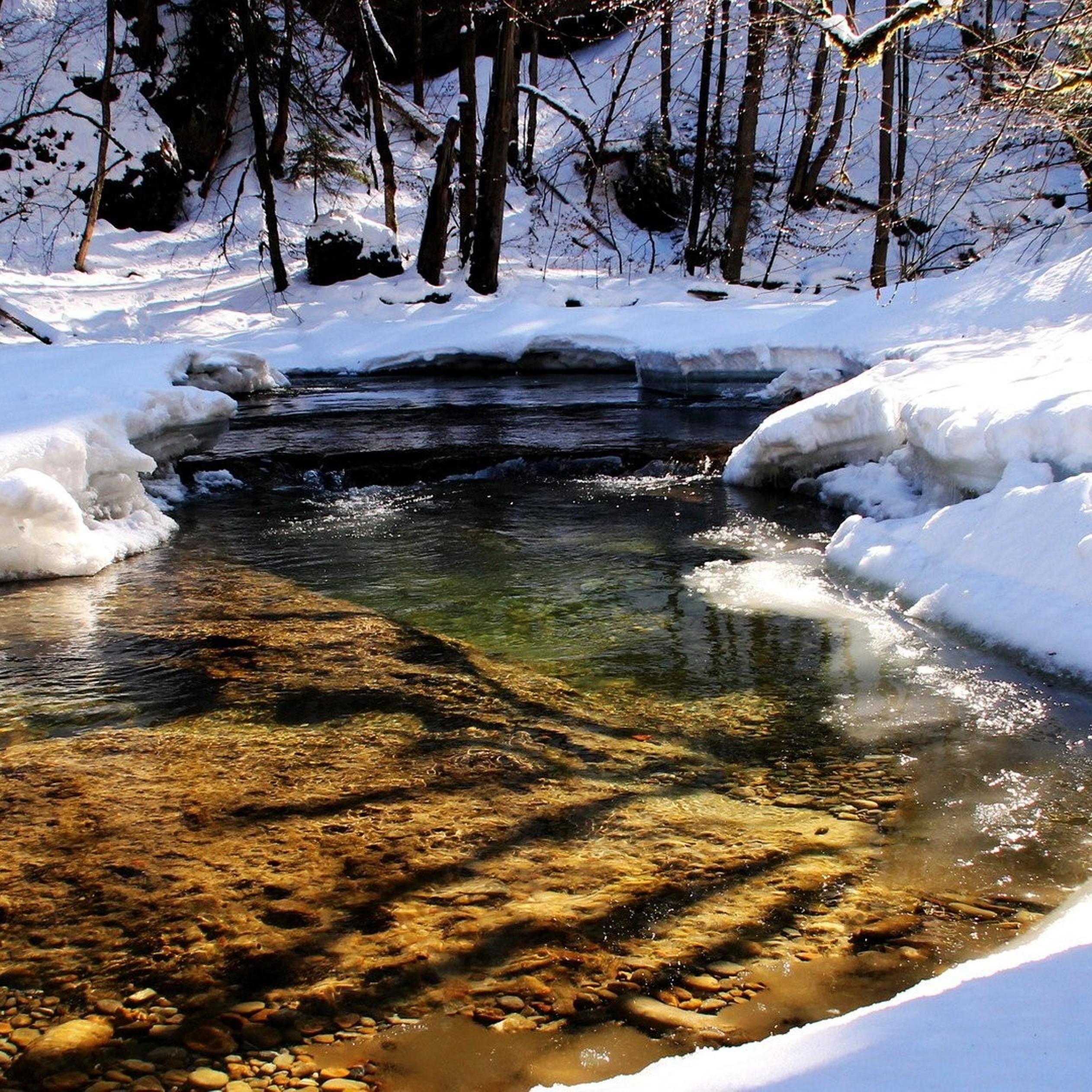 Winter Mountain And River Wallpapers