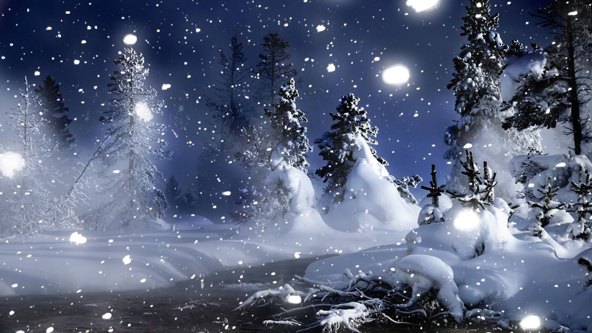 Winter Night Desktop Wallpapers