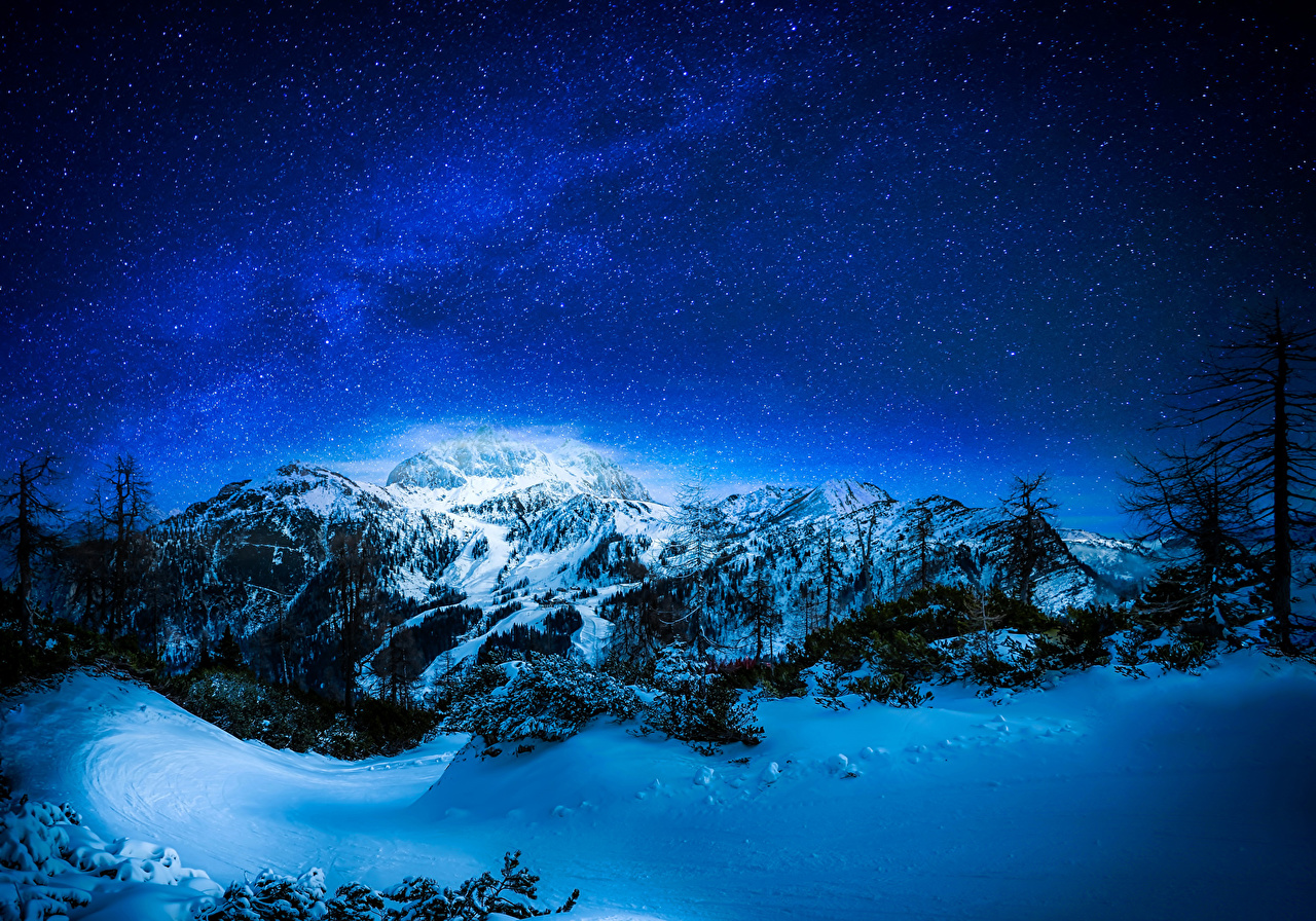 Winter Night Stars Wallpapers