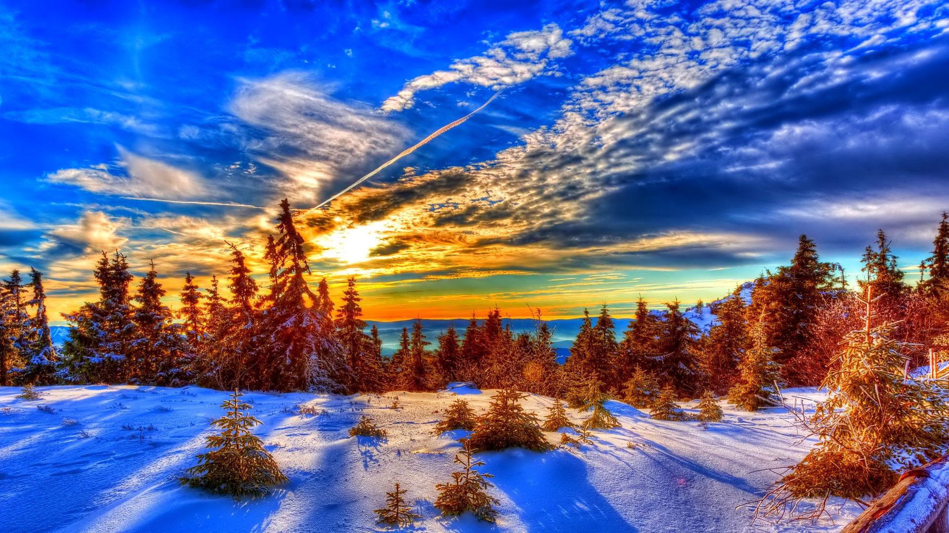 Winter Sunset Desktop Backgrounds