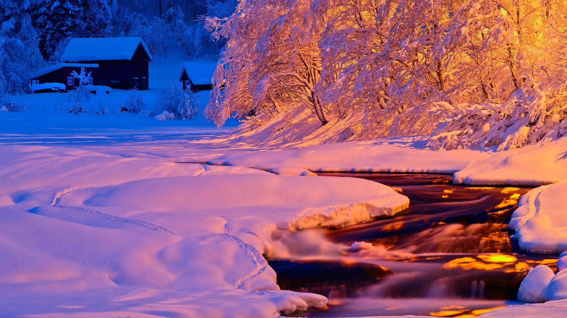 Winter Sunset Desktop Backgrounds