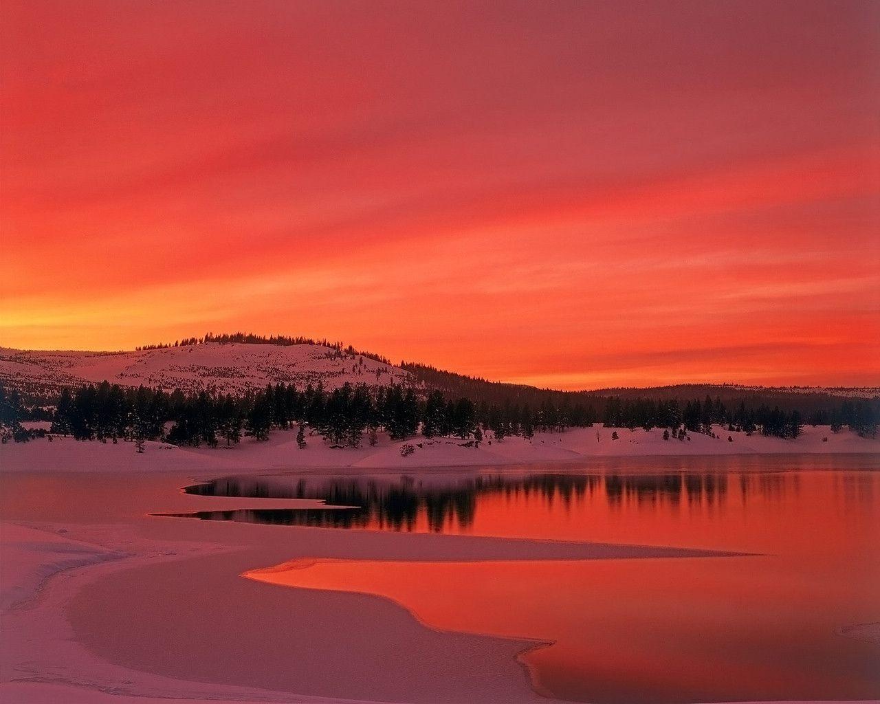 Winter Sunset Desktop Backgrounds