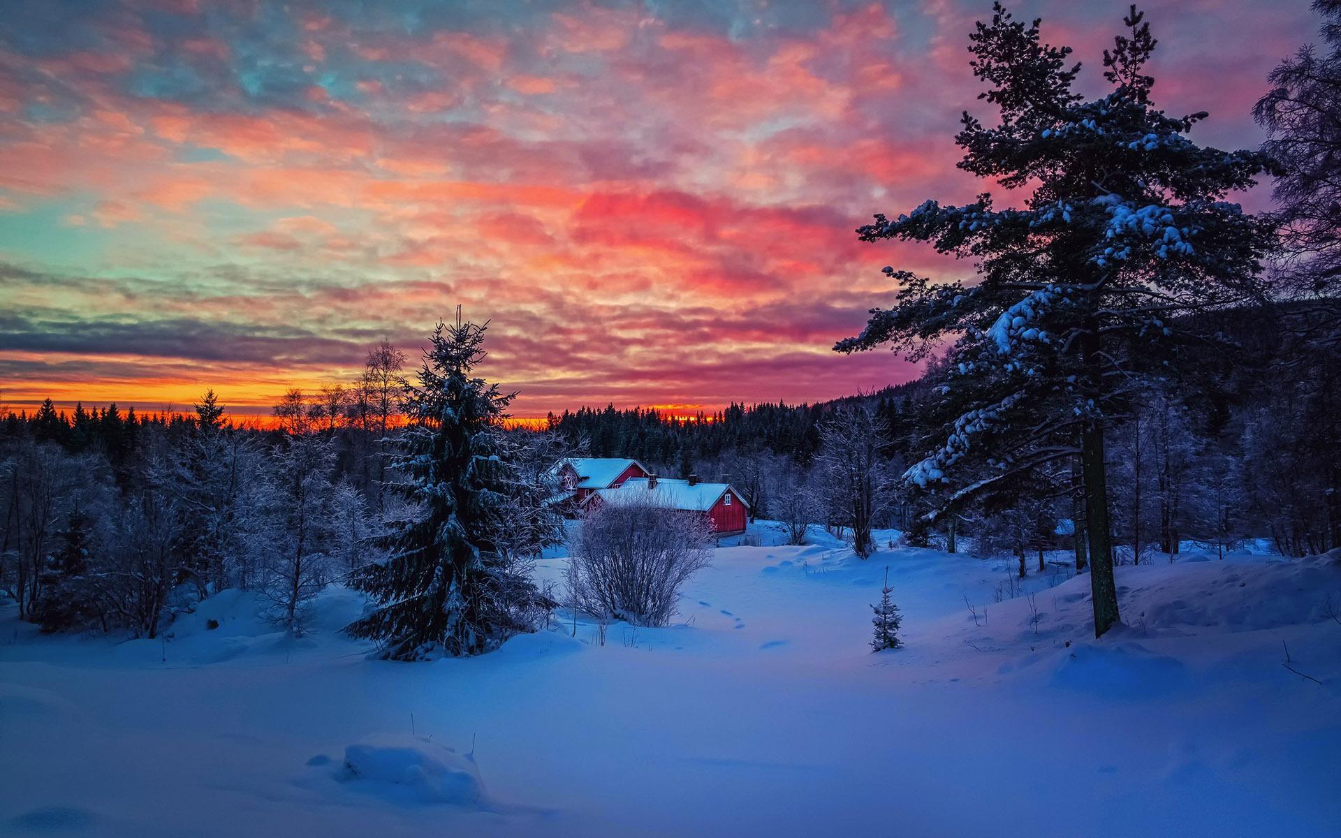 Winter Sunset Desktop Backgrounds