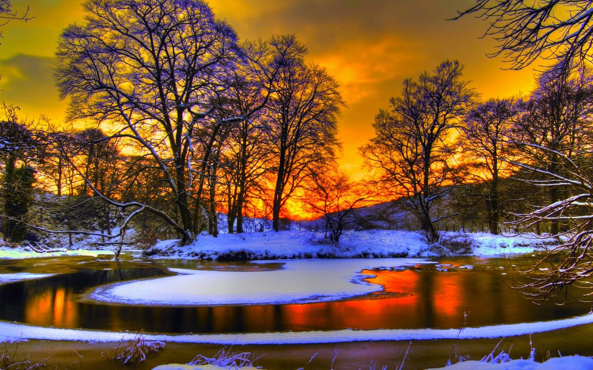 Winter Sunset Desktop Backgrounds