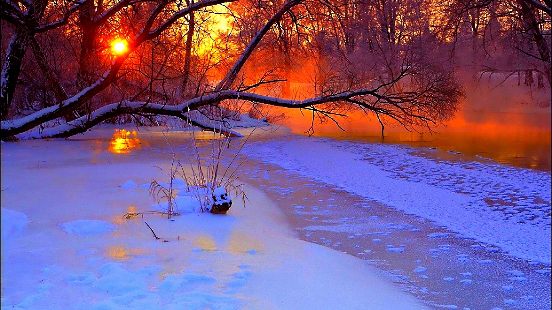 Winter Sunset Desktop Backgrounds