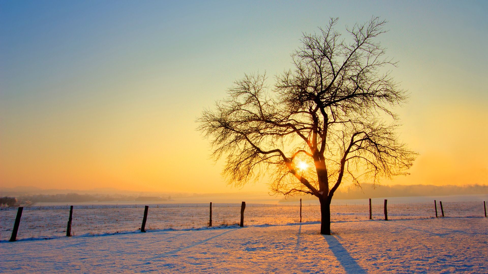 Winter Sunset Desktop Backgrounds