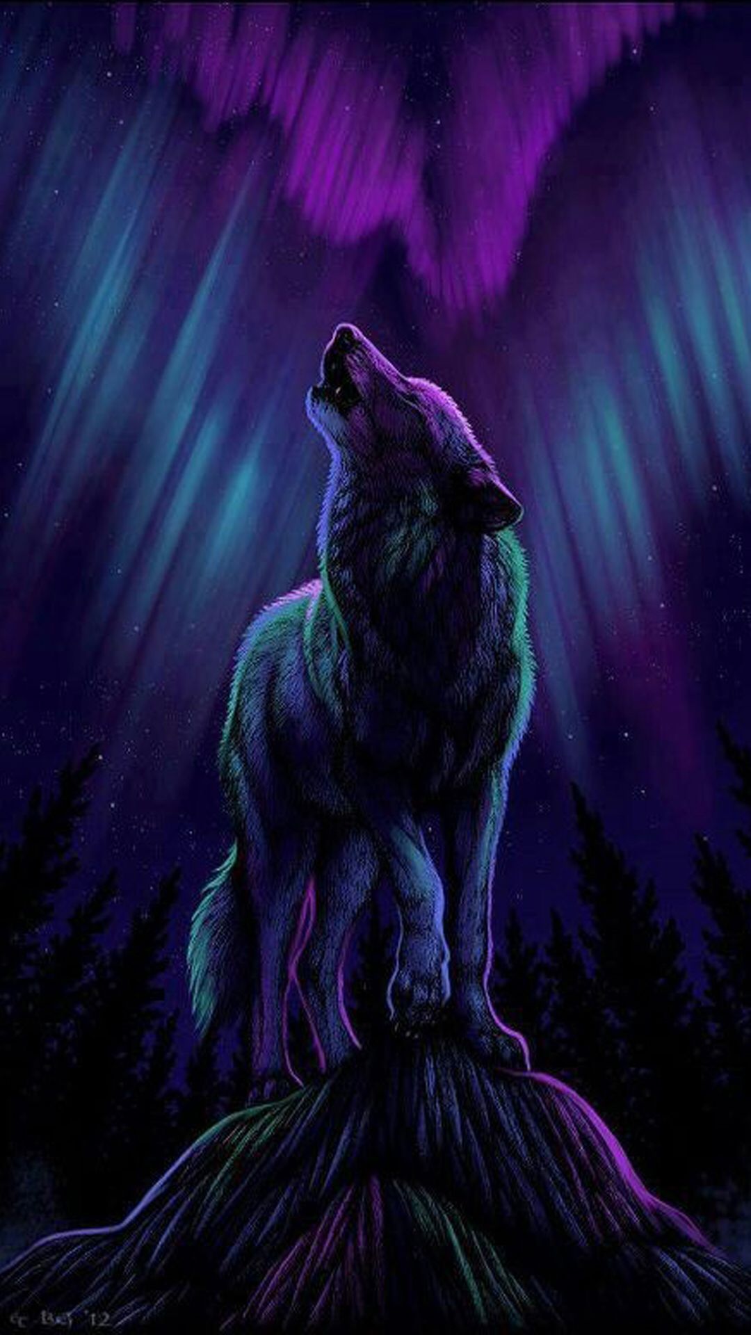 Wolf Aurora Borealis Wallpapers