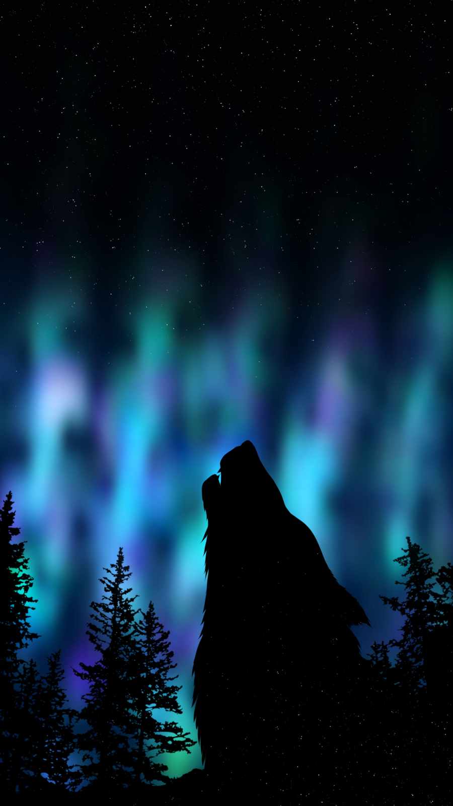 Wolf Aurora Borealis Wallpapers