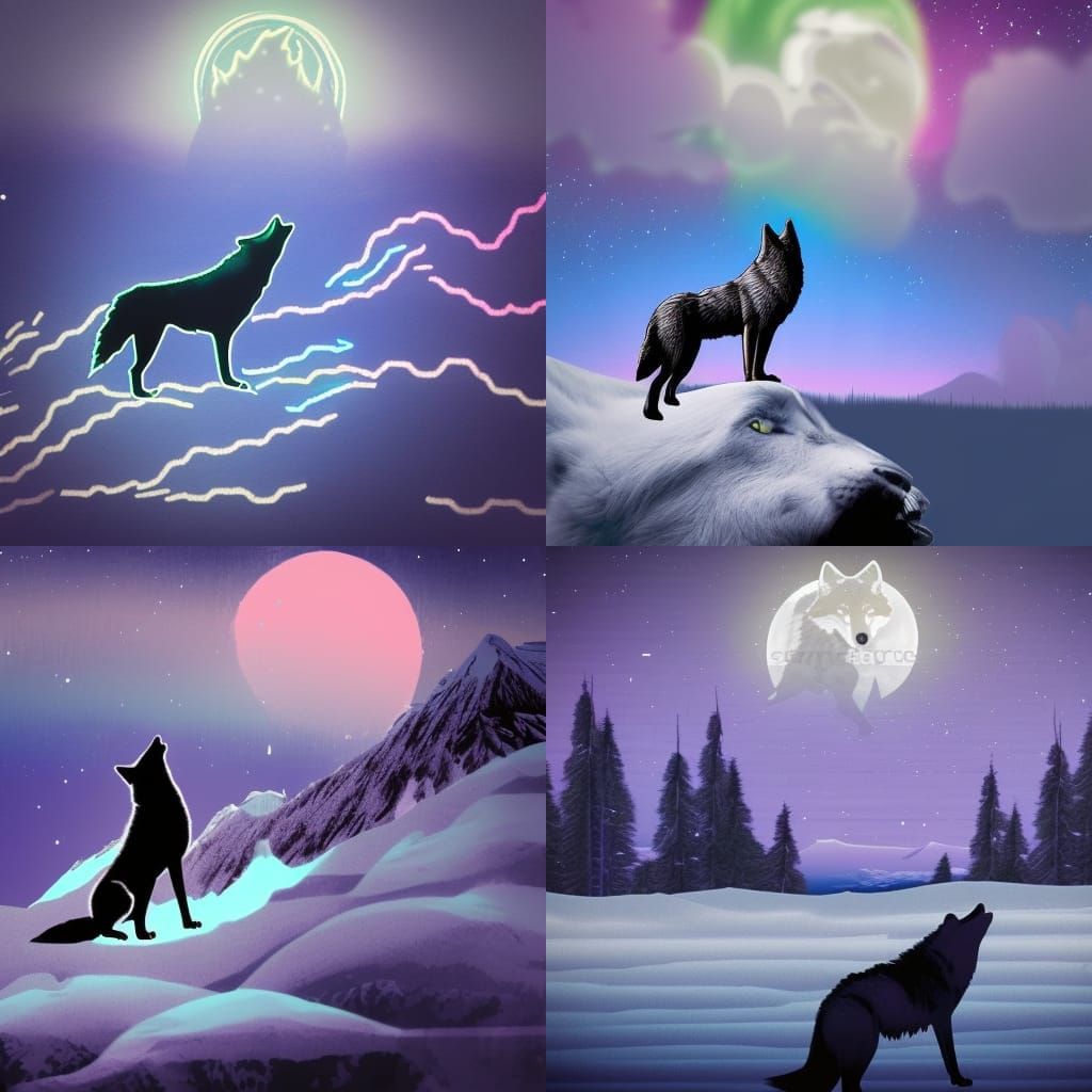 Wolf Aurora Borealis Wallpapers