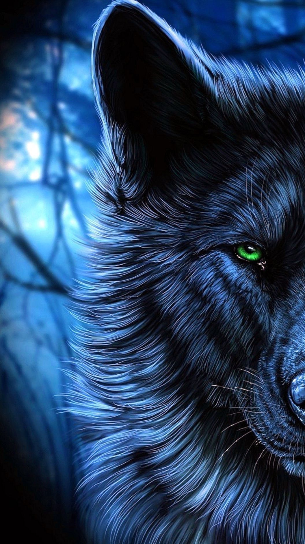 Wolf Green Eyes Artistic Wallpapers