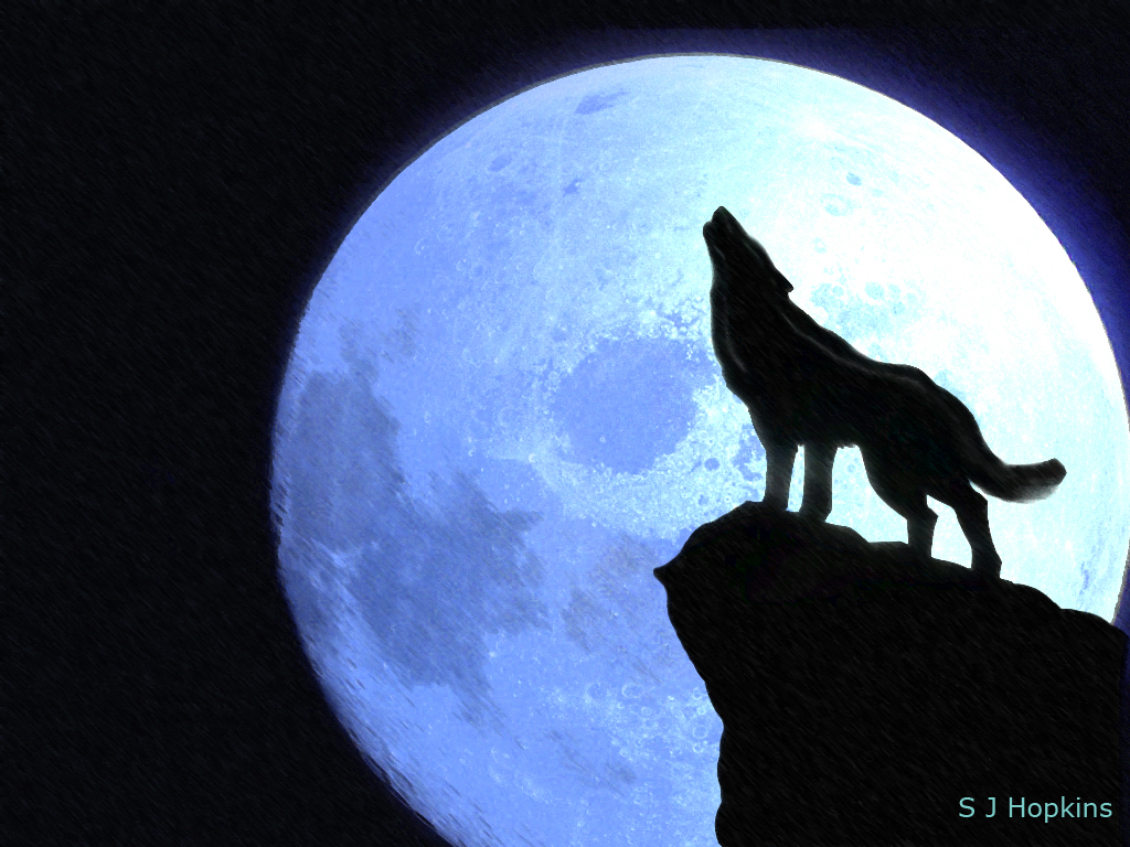 Wolf Howling At The Red Moon Wallpapers