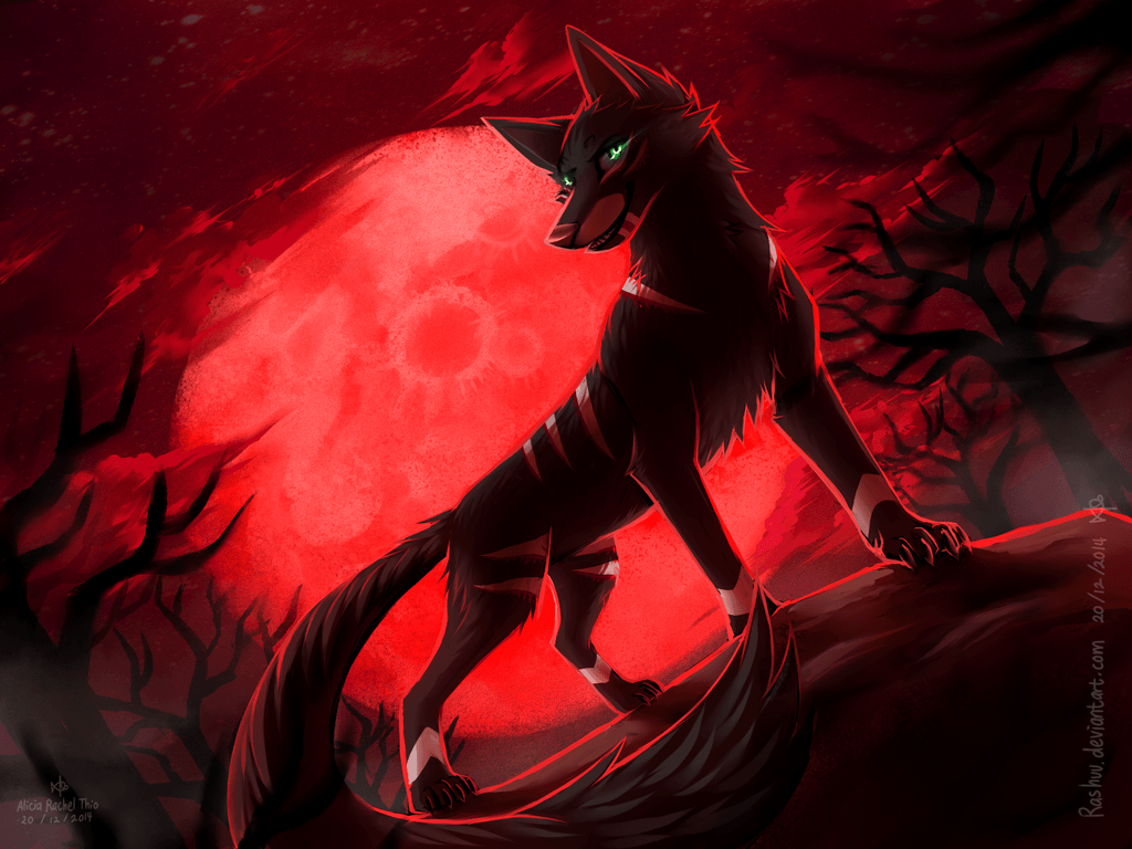 Wolf Howling At The Red Moon Wallpapers