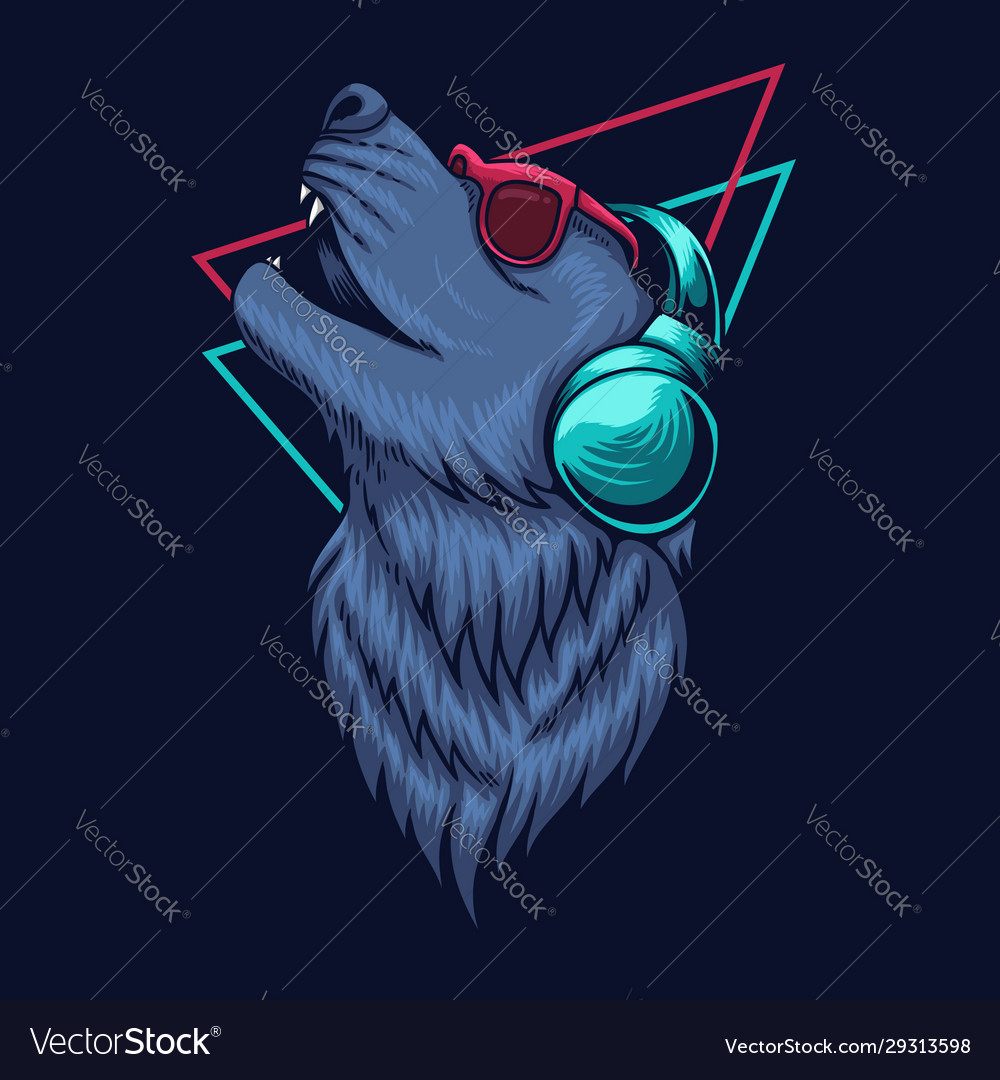 Wolf Wearing Headphones Wallpapers