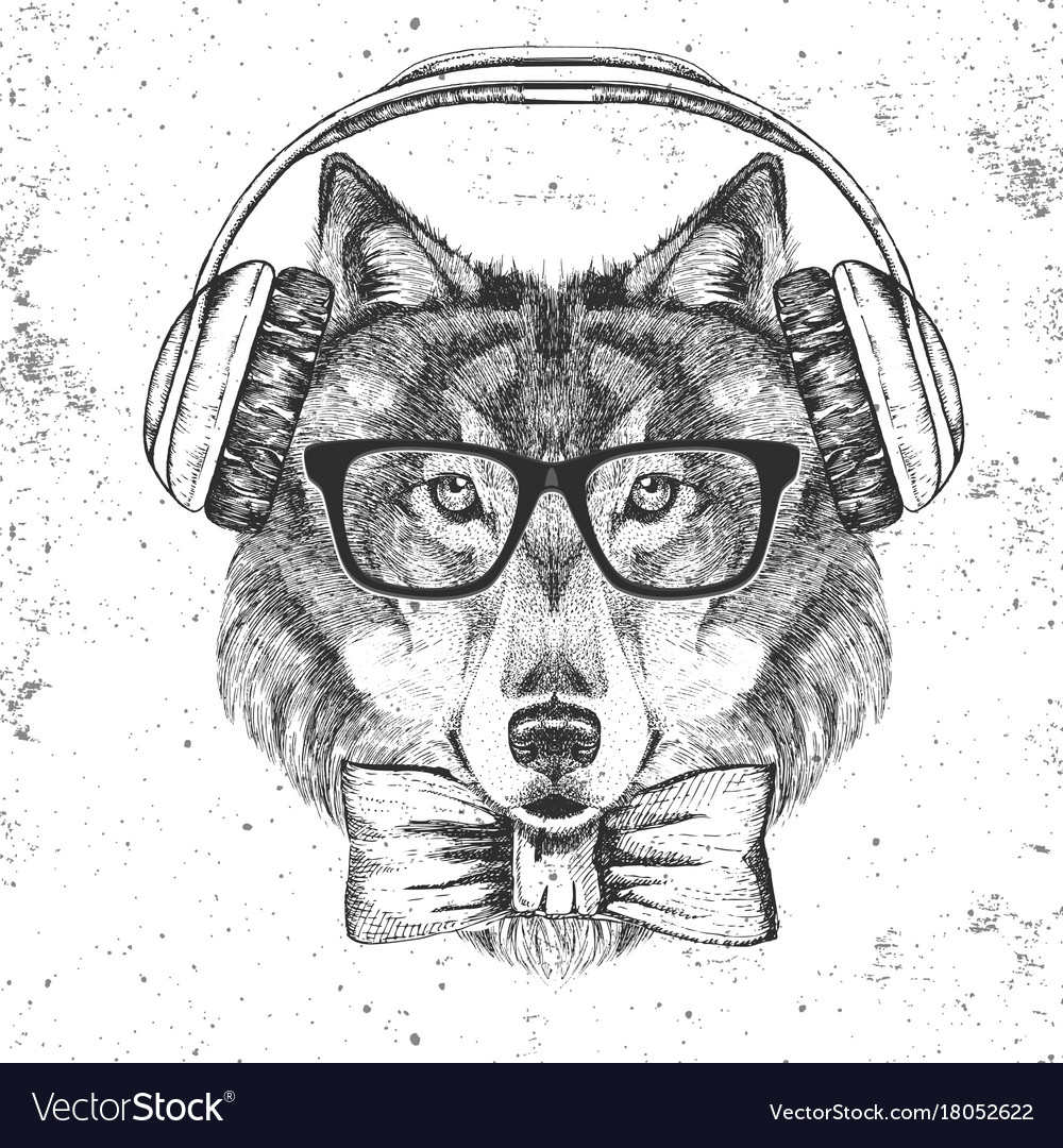 Wolf Wearing Headphones Wallpapers