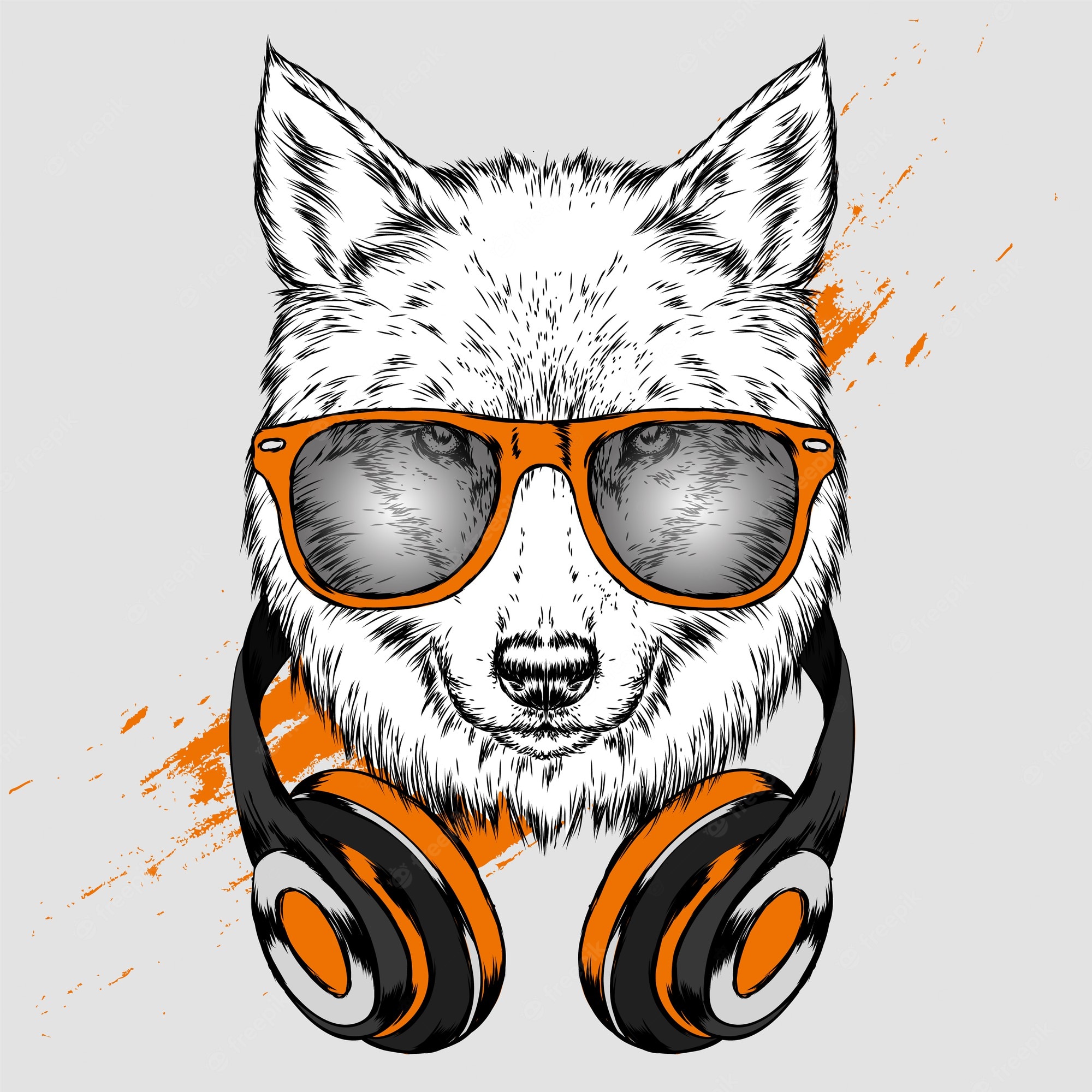 Wolf Wearing Headphones Wallpapers