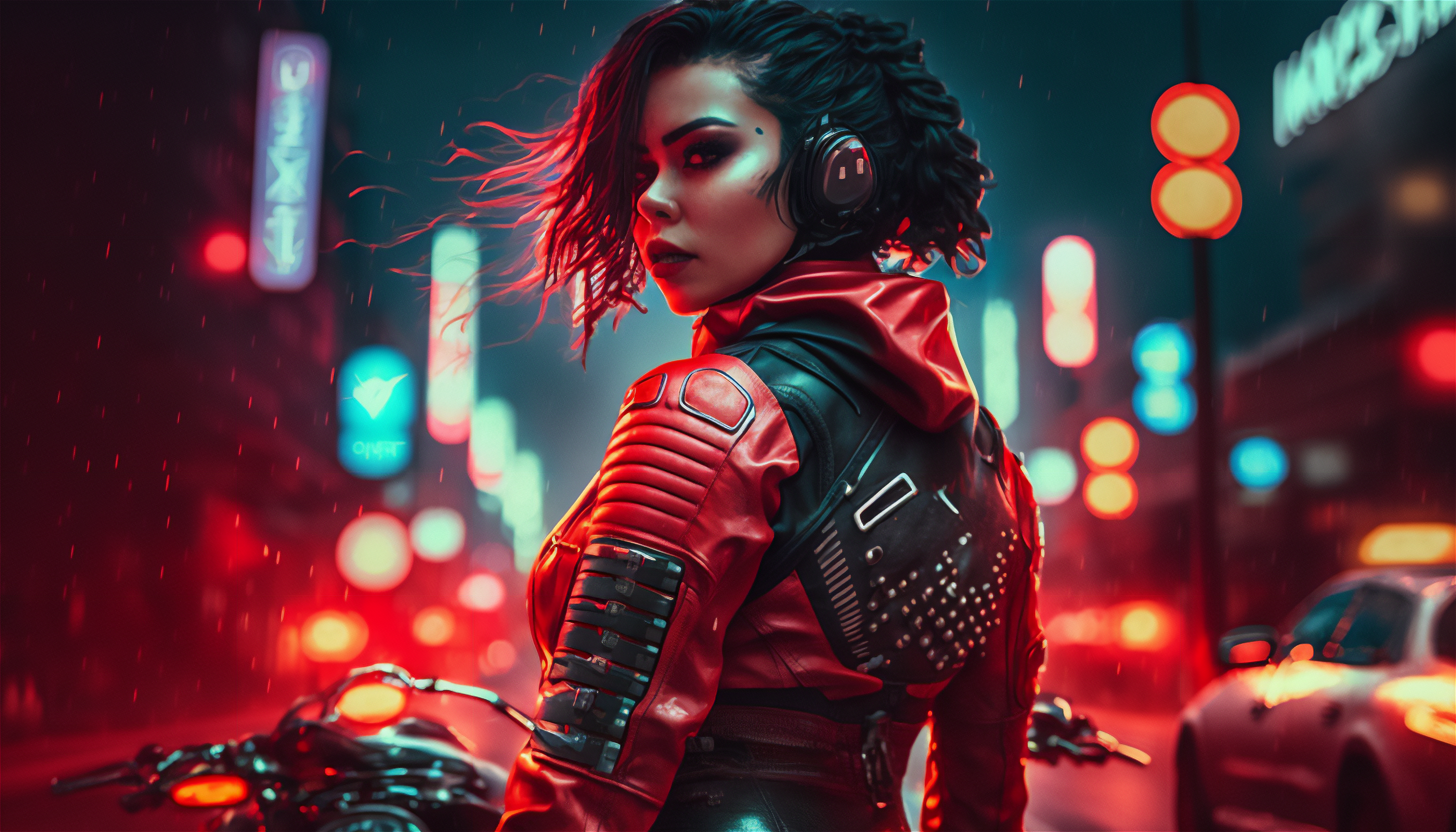 Woman In Cyberpunk City
 Wallpapers