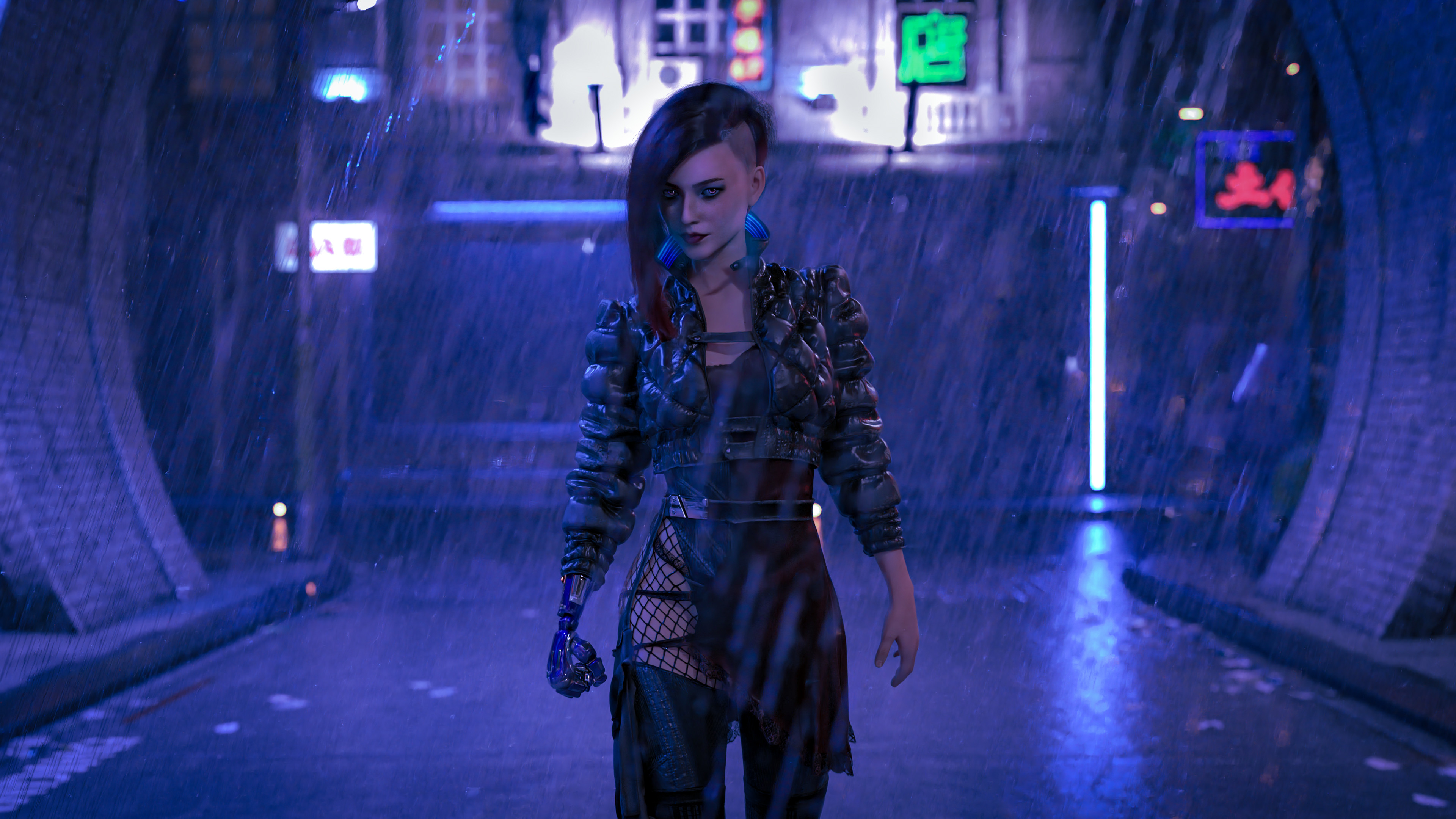 Woman In Cyberpunk City
 Wallpapers