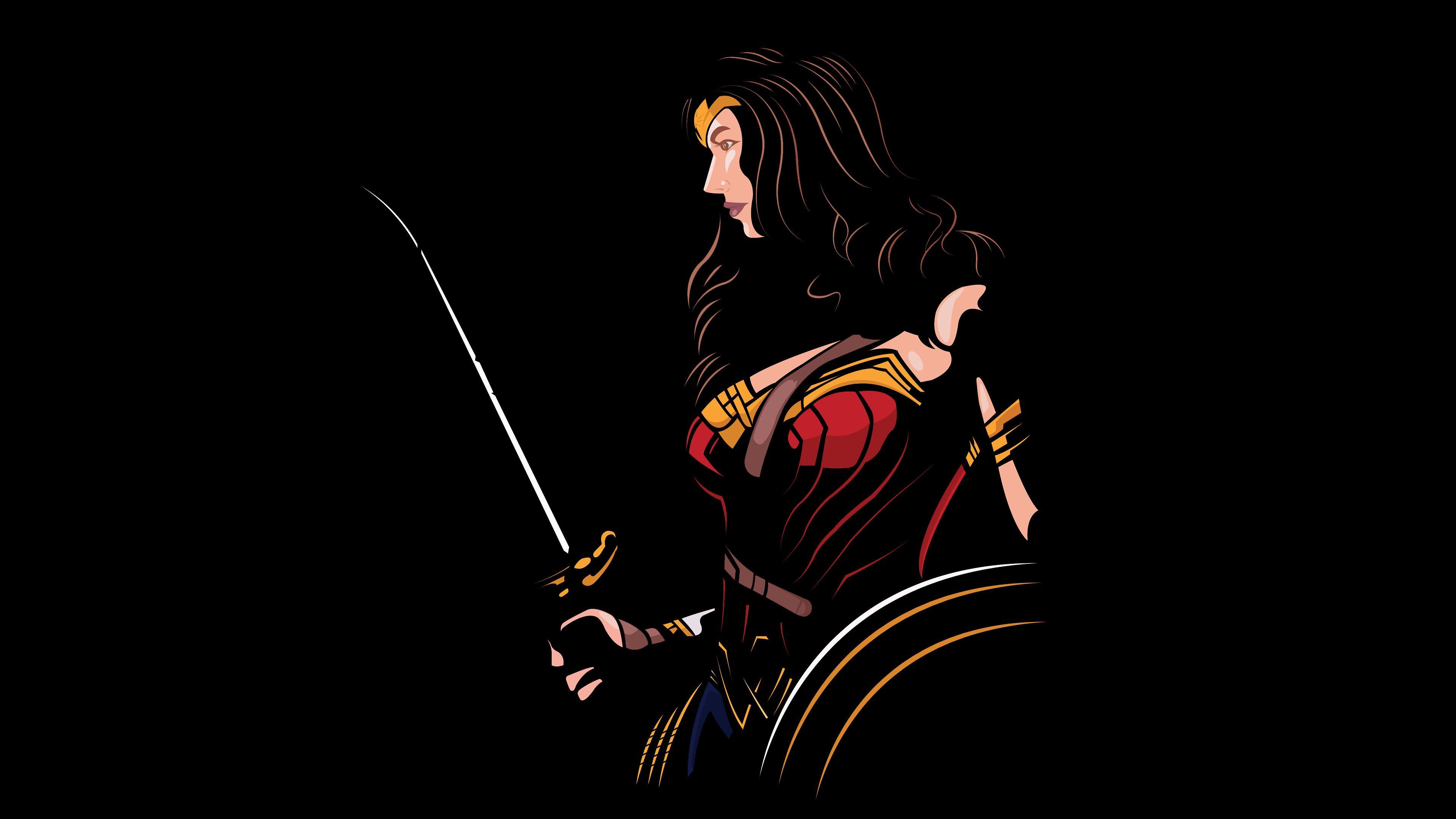 Wonder Woman 5K Minimalist Wallpapers