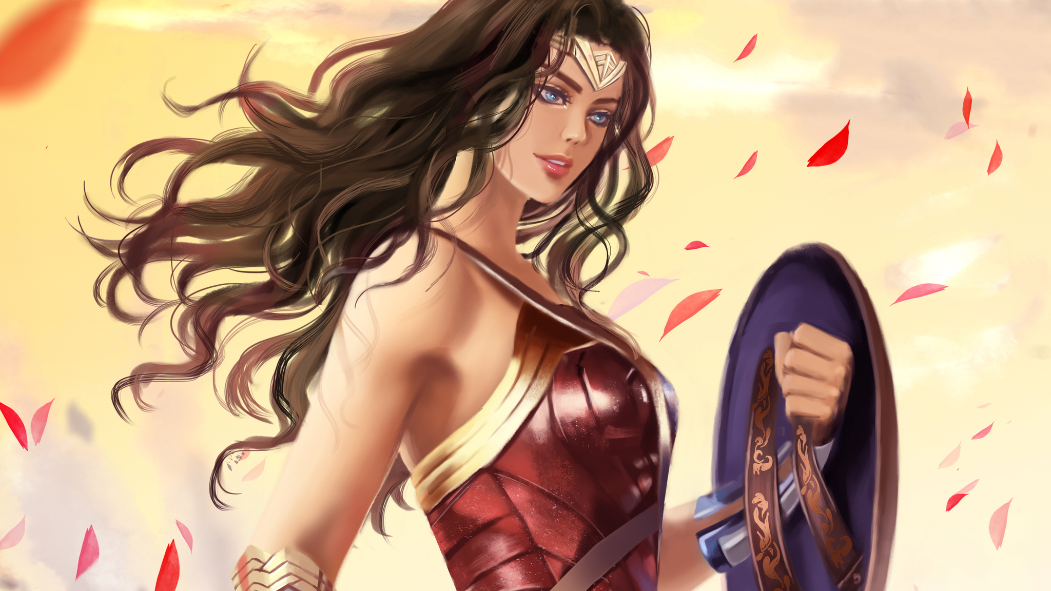 Wonder Woman Lightning Swing Art Wallpapers