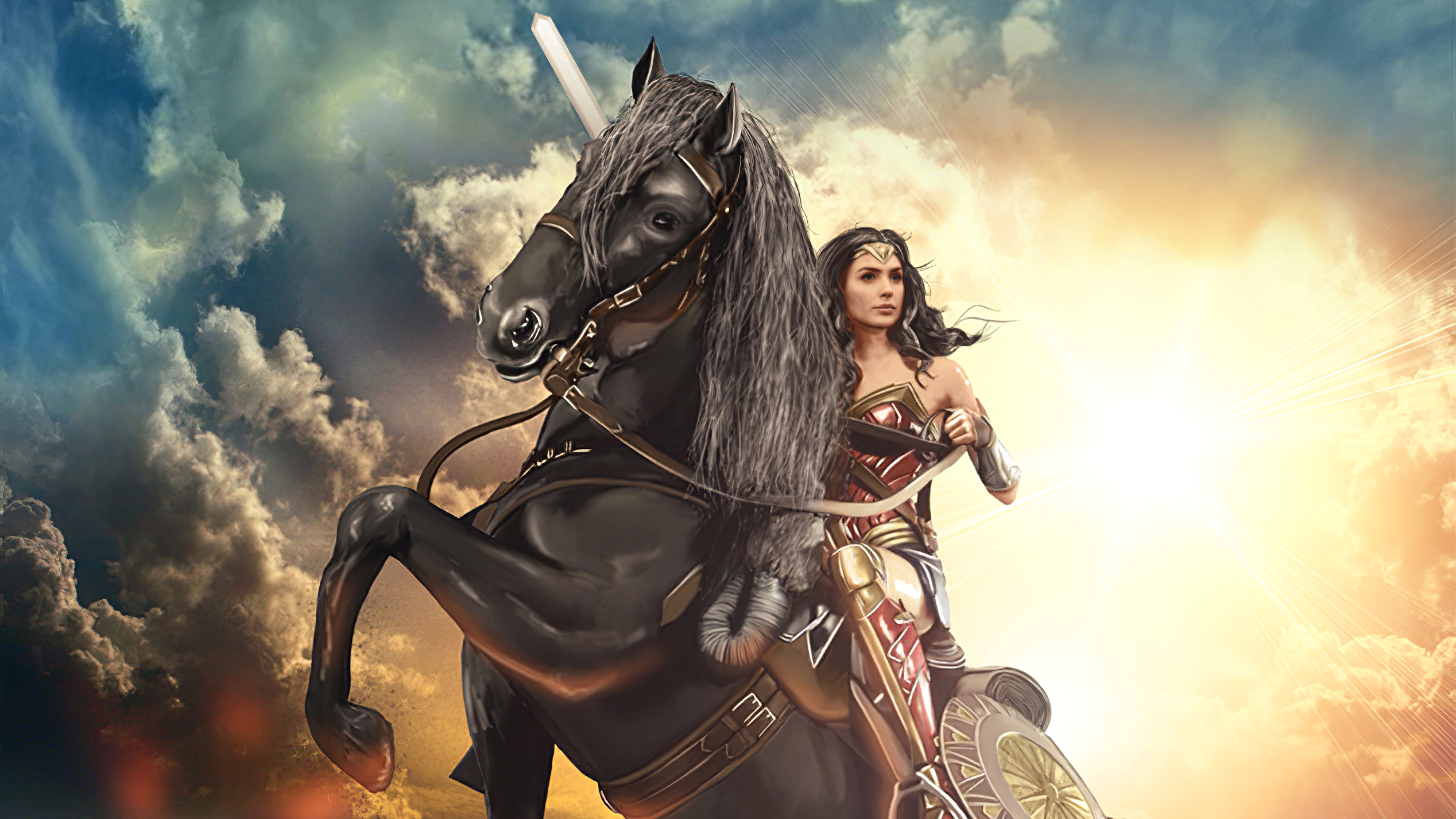 Wonder Woman Riding Horse Wallpapers