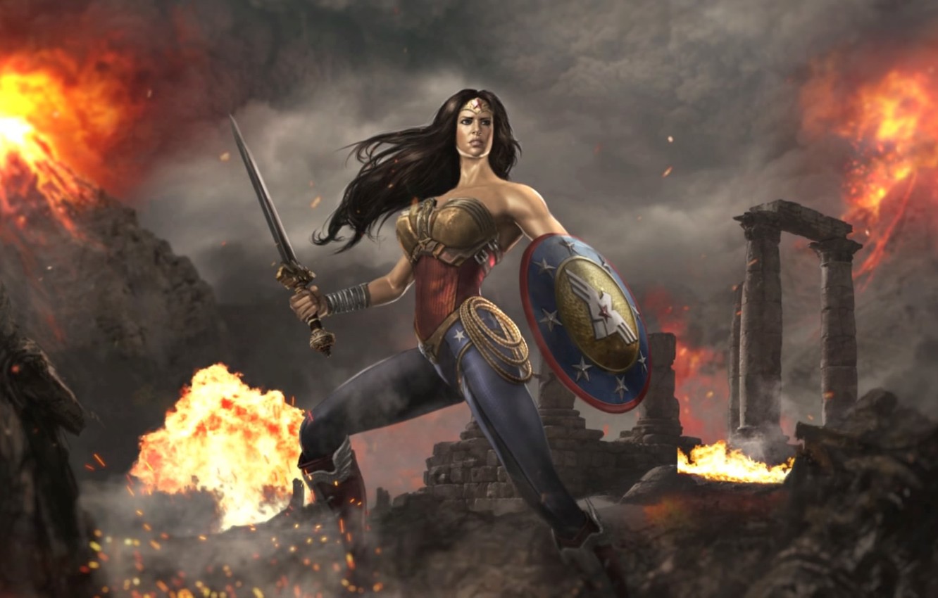 Wonder Woman With Sword And Shield Wallpapers