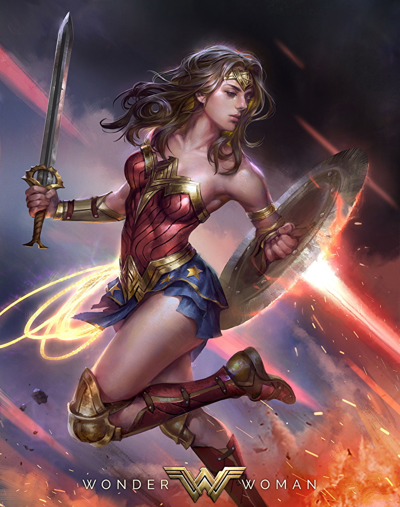 Wonder Woman With Sword And Shield Wallpapers