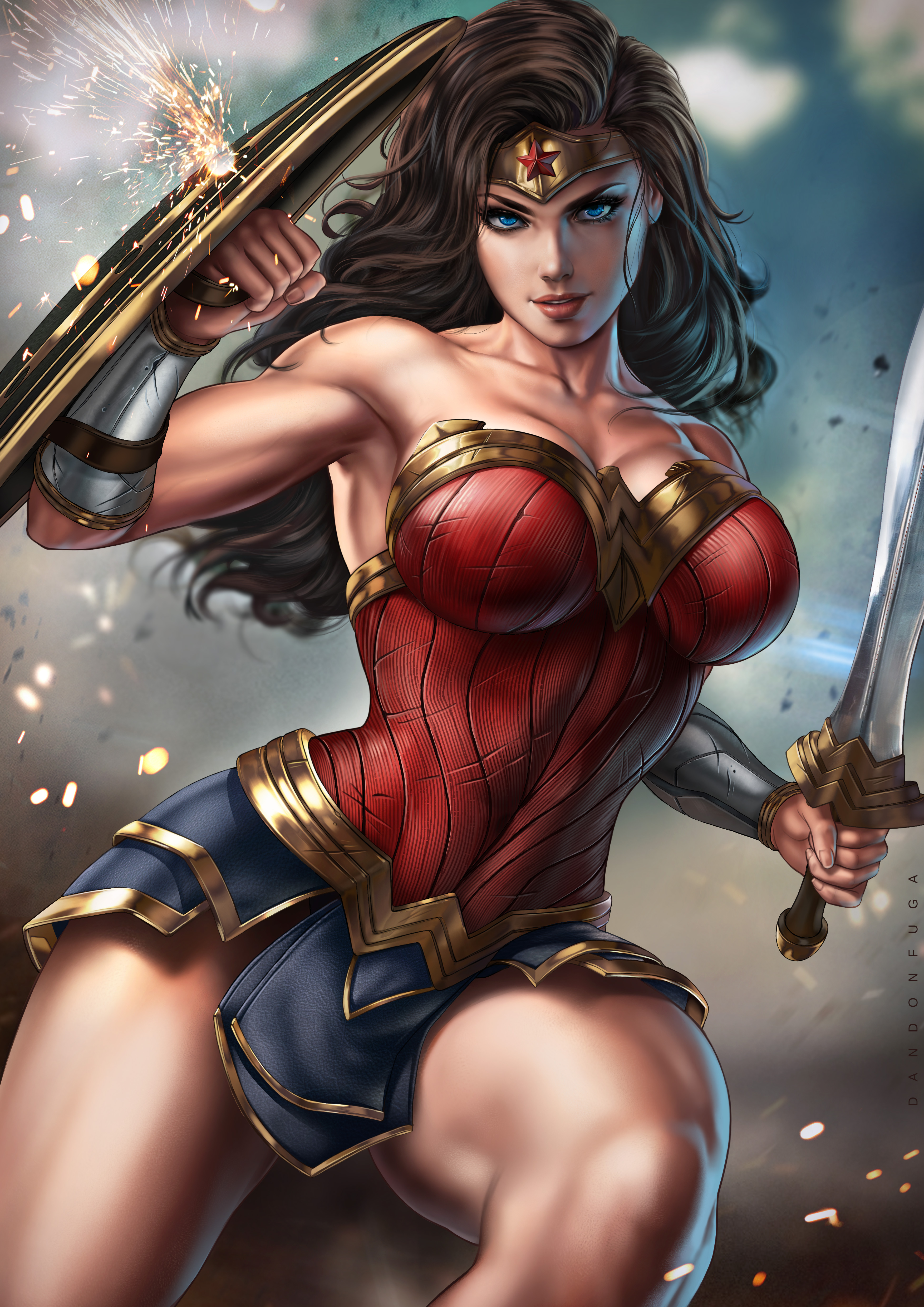 Wonder Woman With Sword And Shield Wallpapers