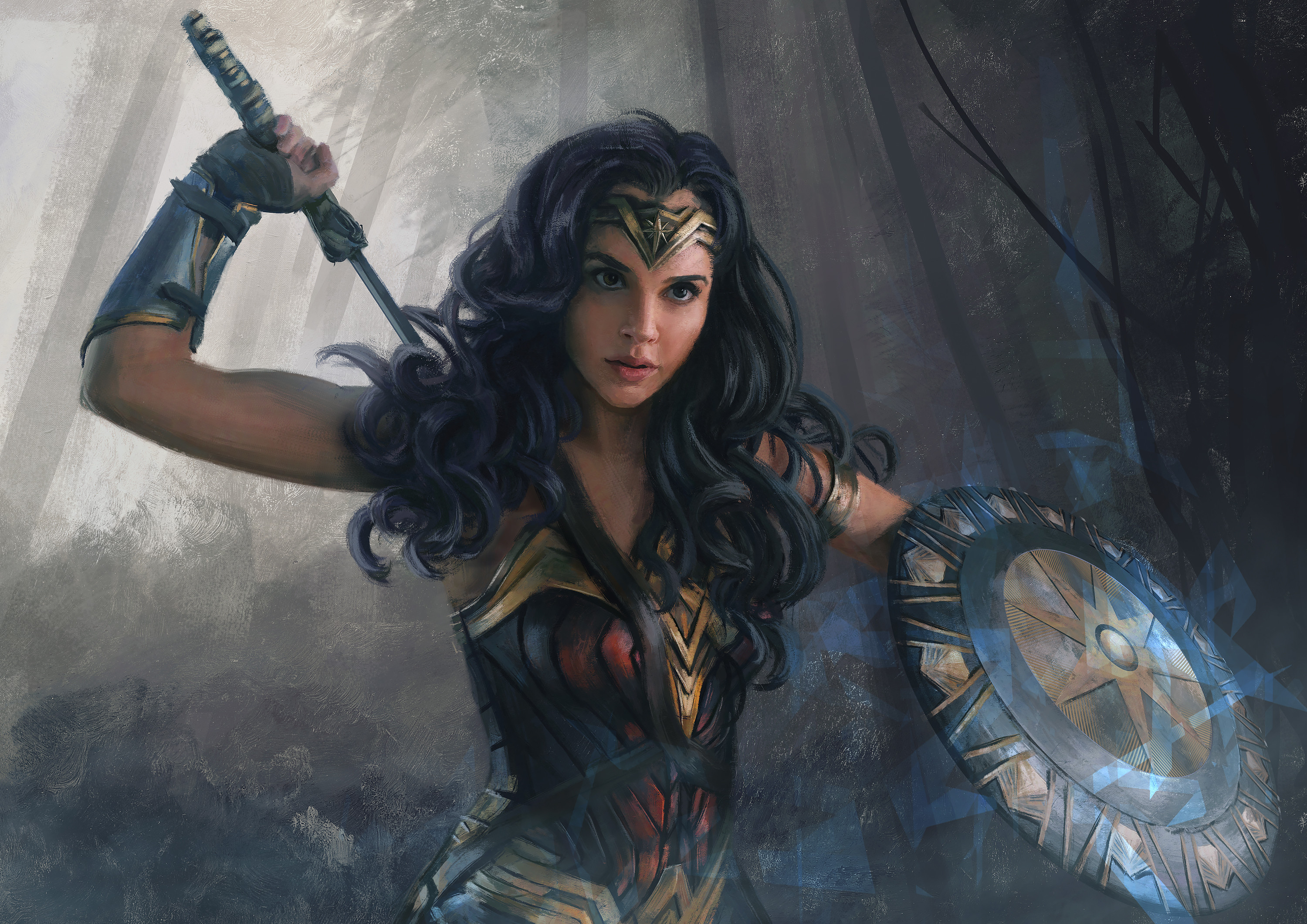 Wonder Woman With Sword And Shield Wallpapers