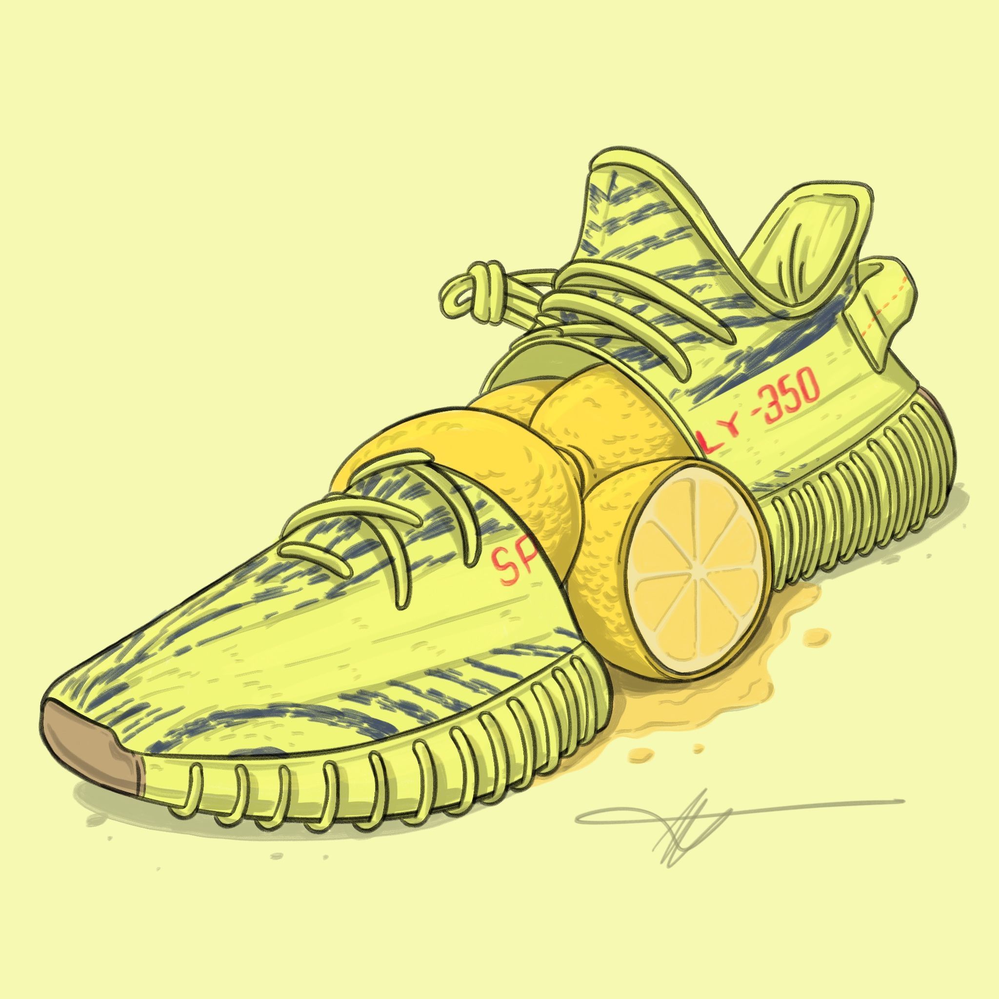 Yeezy Shoes Cartoon Wallpapers